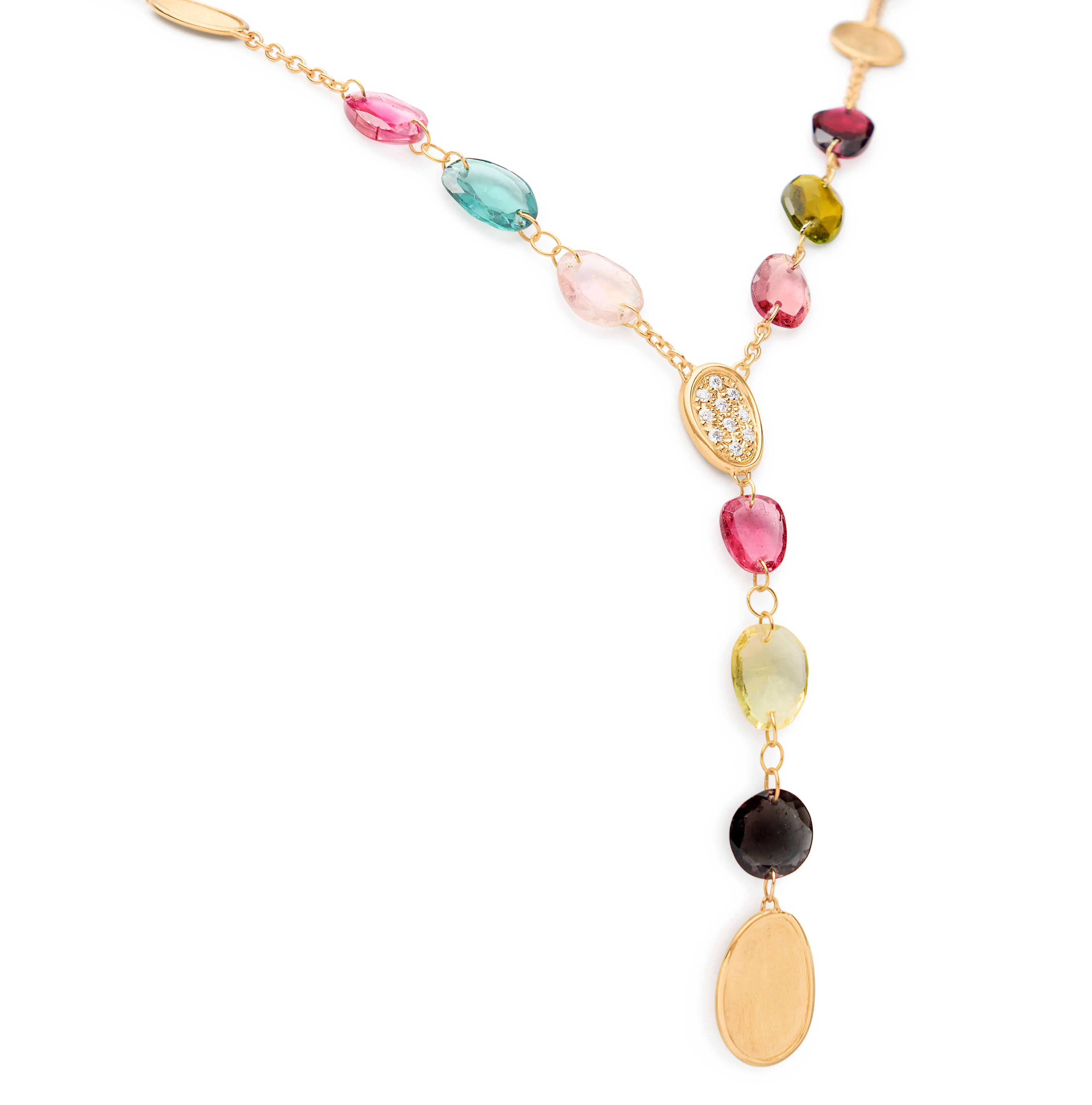 Marco Bicego Lunaria Lariat Tourmaline Necklace with Diamonds - Image 2