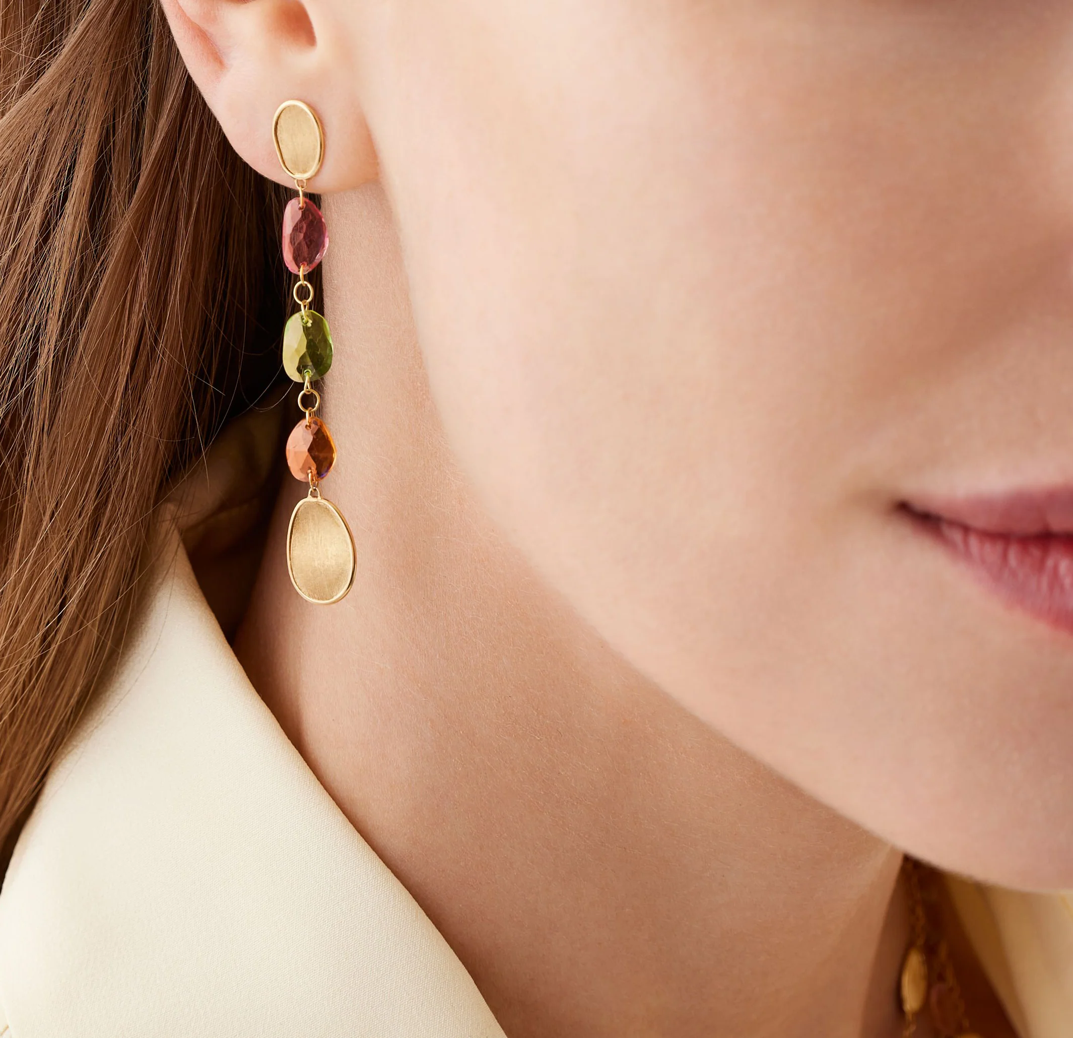 Marco Bicego Lunaria Mixed Tourmaline Statement Earrings - Image 3