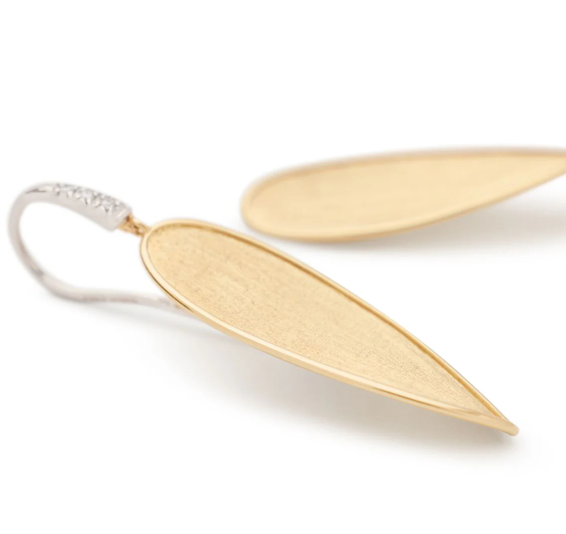 Marco Bicego Lunaria Petal Drop Earrings with Diamond Hook - Image 2