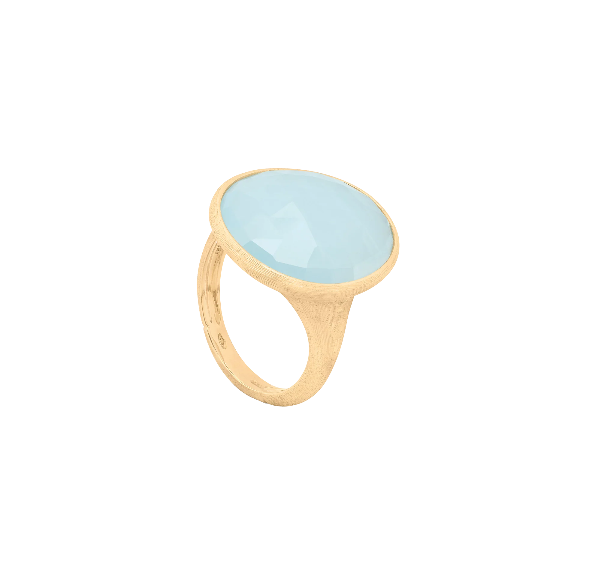 Marco Bicego Lunaria Yellow Gold Aquamarine Cocktail Ring