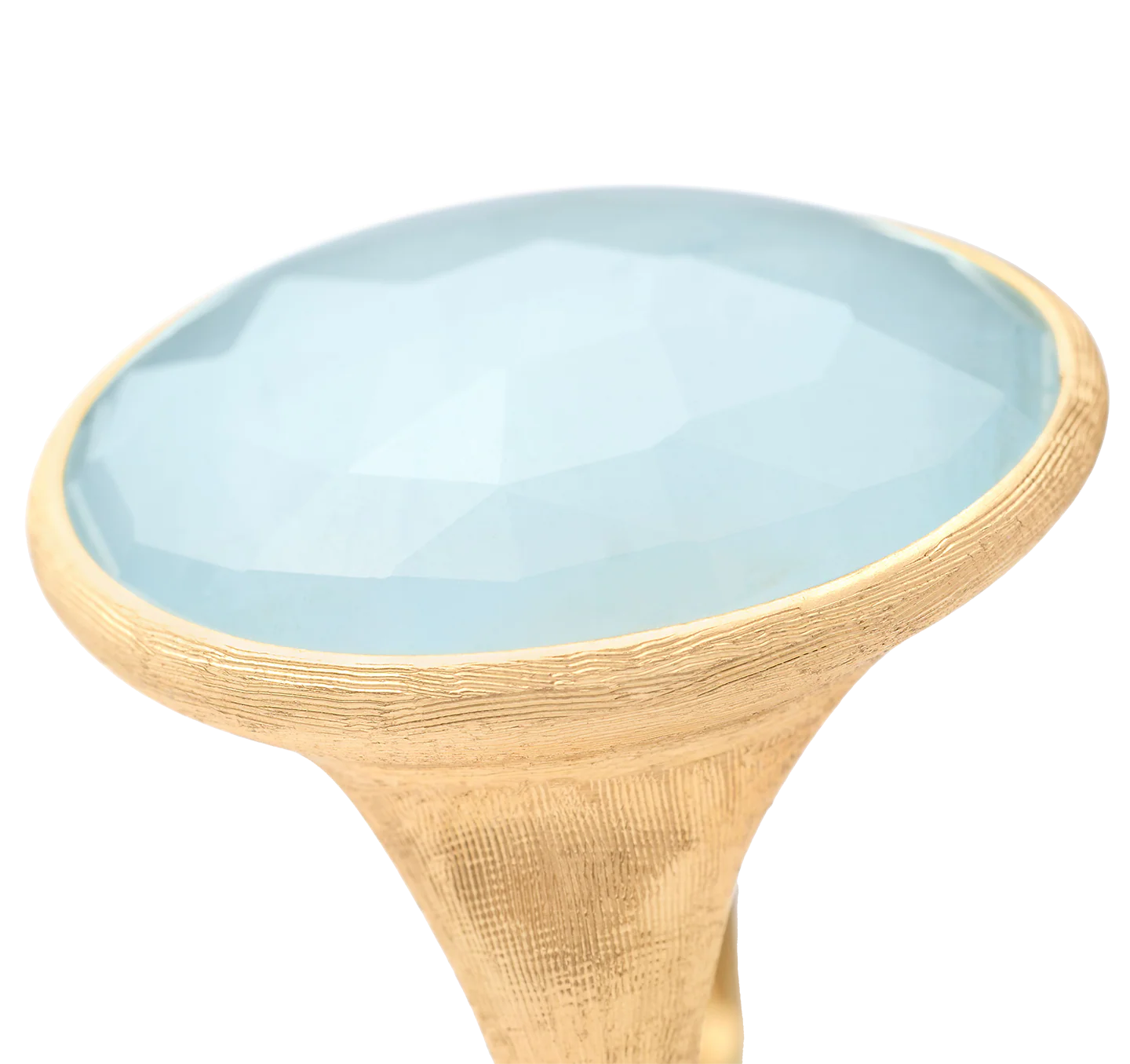 Marco Bicego Lunaria Yellow Gold Aquamarine Cocktail Ring - Image 2