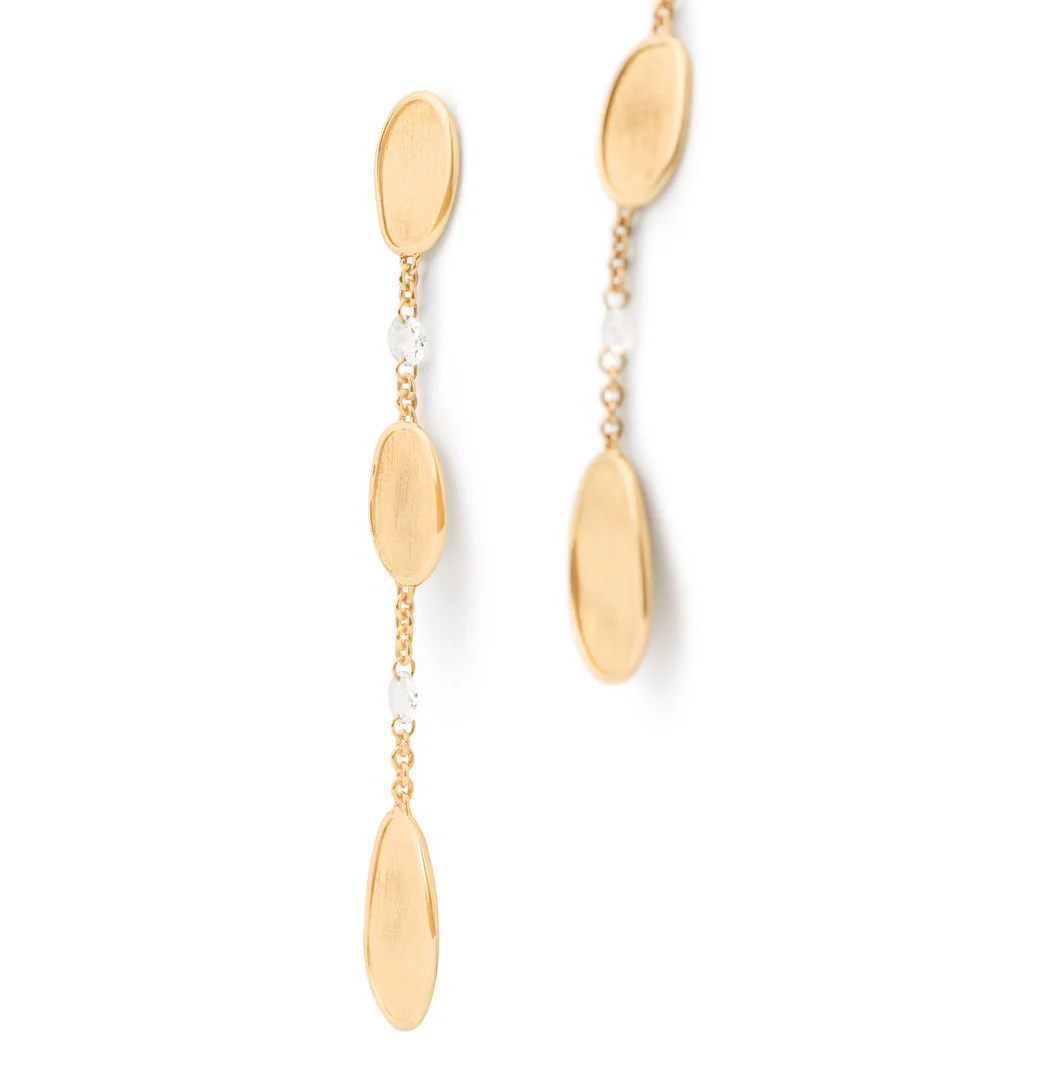Marco Bicego Lunaria Yellow Gold Chandelier Earrings with Diamonds - Image 2