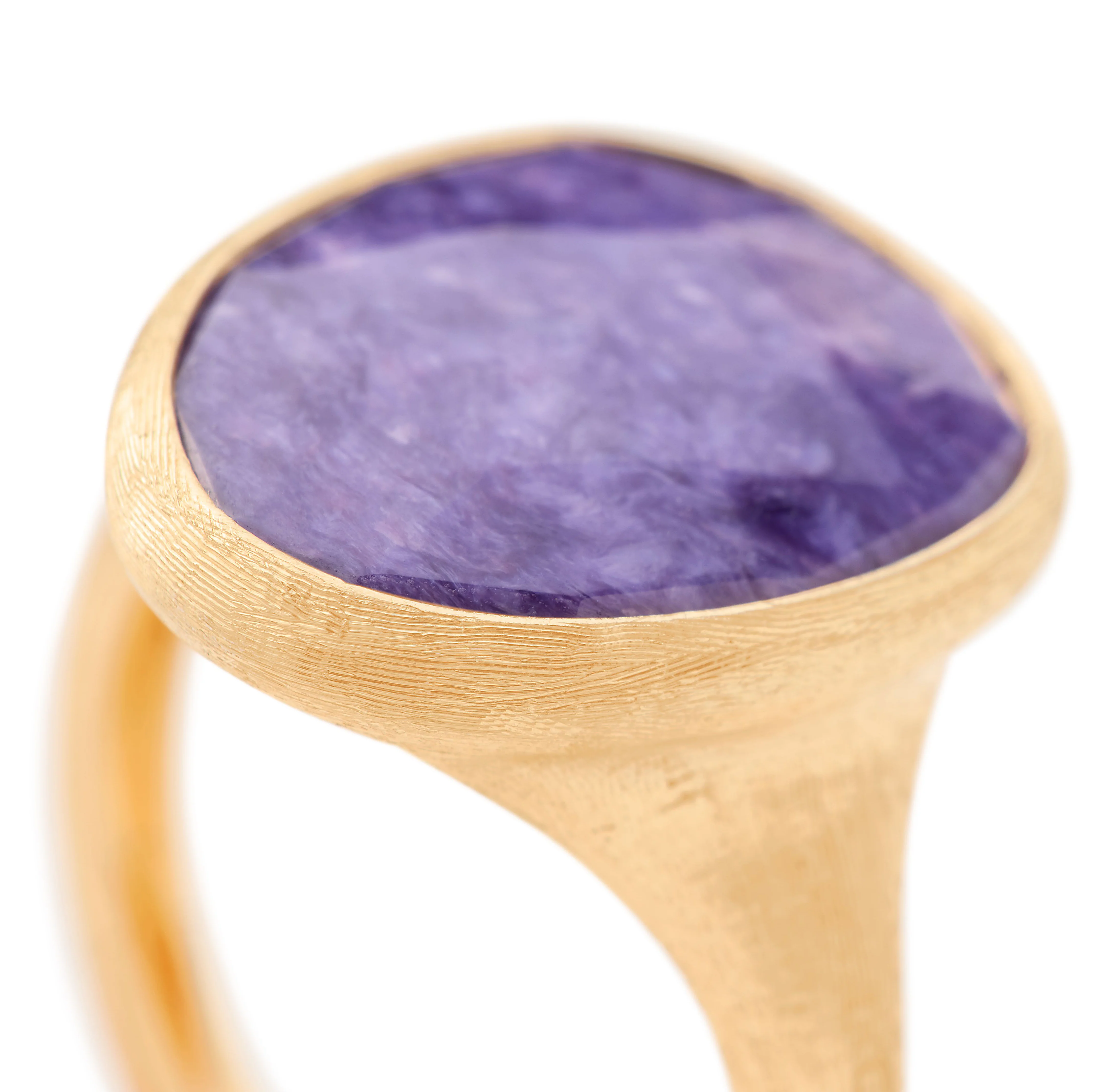 Marco Bicego Lunaria Yellow Gold Charoite Ring - Image 2