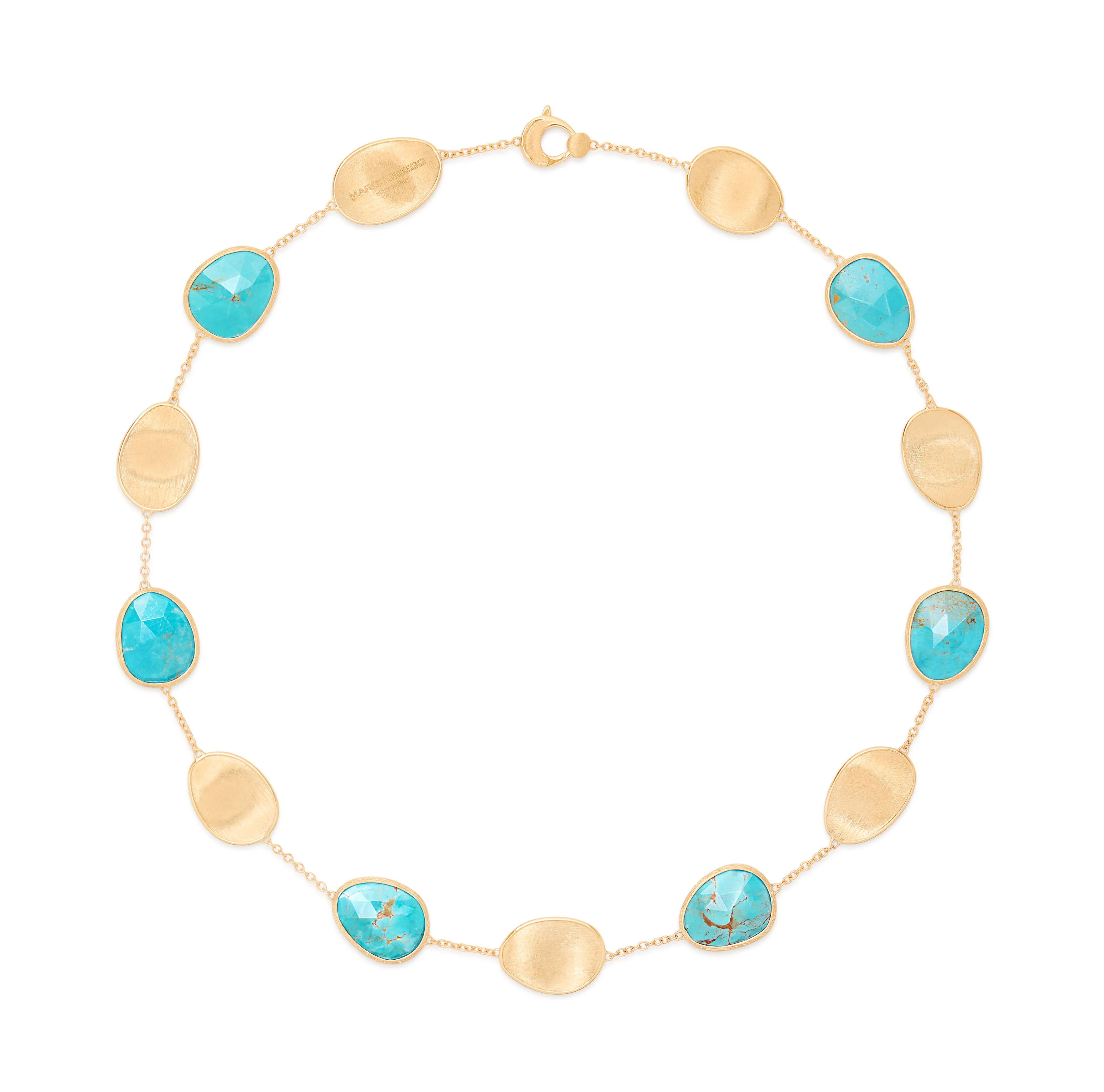 Marco Bicego Lunaria Yellow Gold Collar Necklace with Turquoise