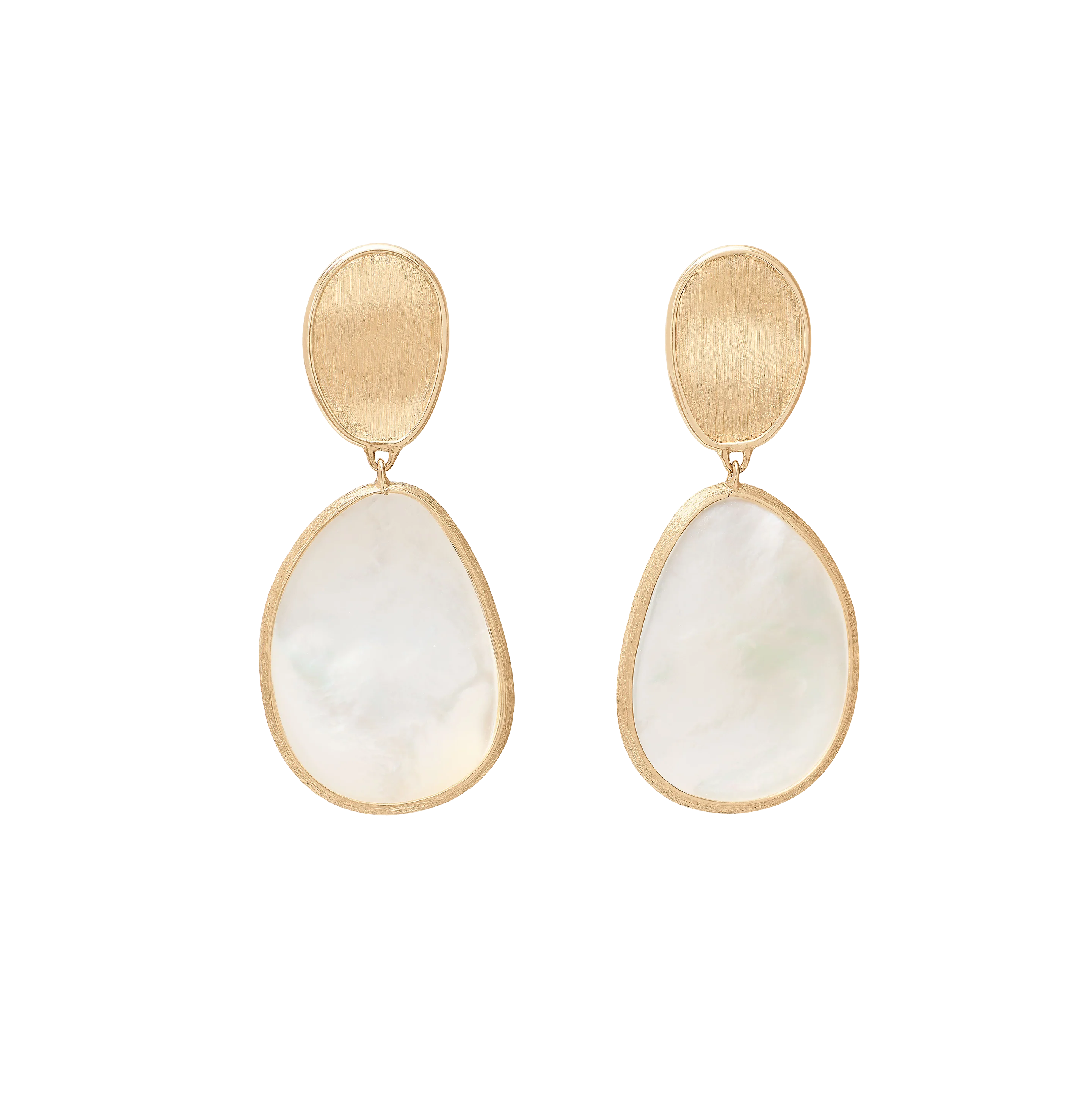 Marco Bicego Lunaria Yellow Gold Mother of Pearl Drop Earrings