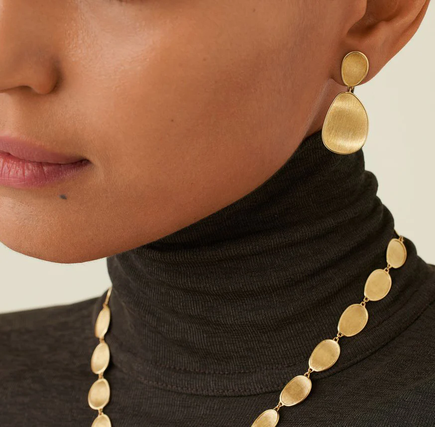 Marco Bicego Lunaria Yellow Gold Small Double Drop Earrings - Image 3
