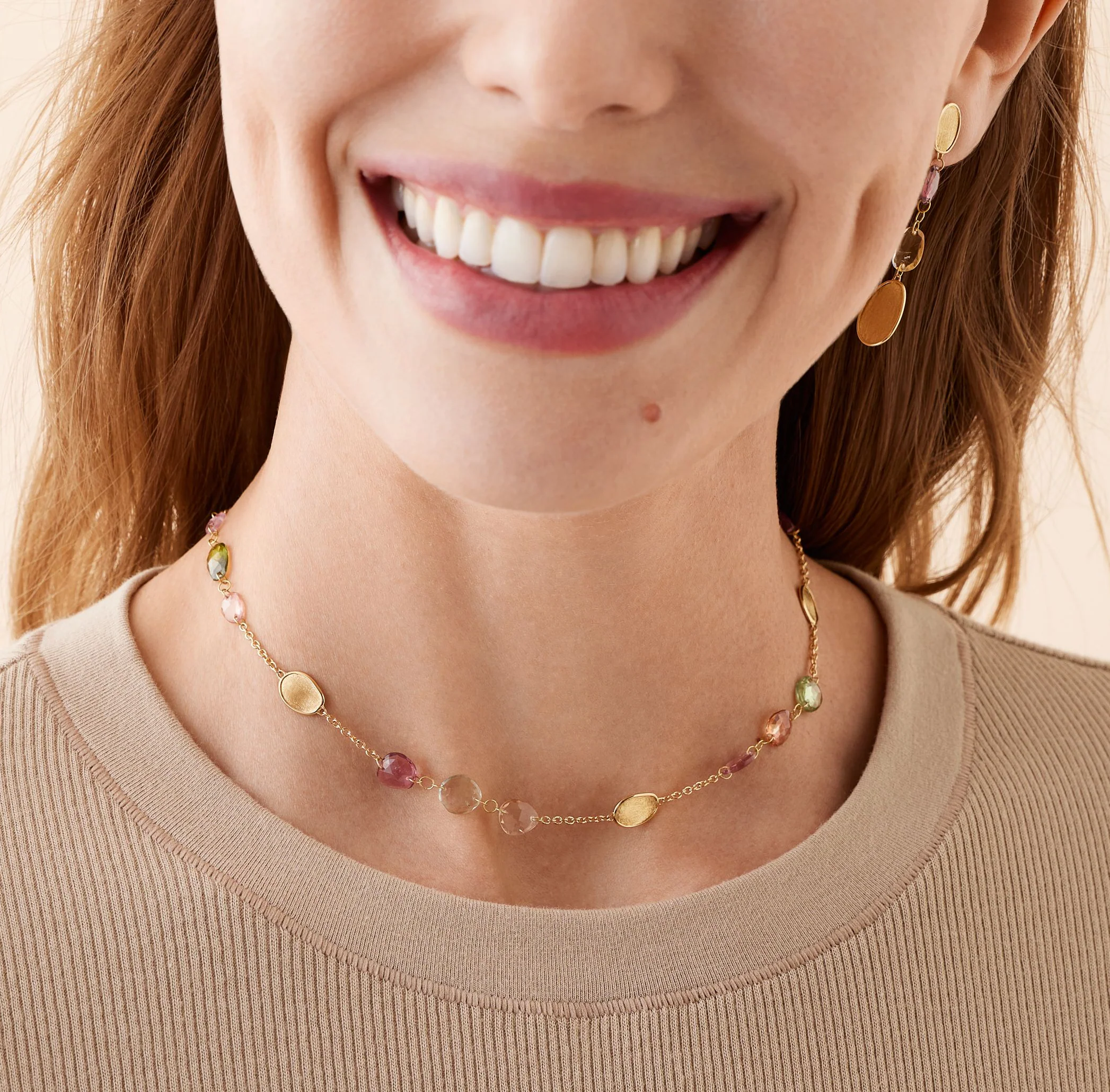 Marco Bicego Lunaria Yellow Gold Tourmaline Necklace - Image 3