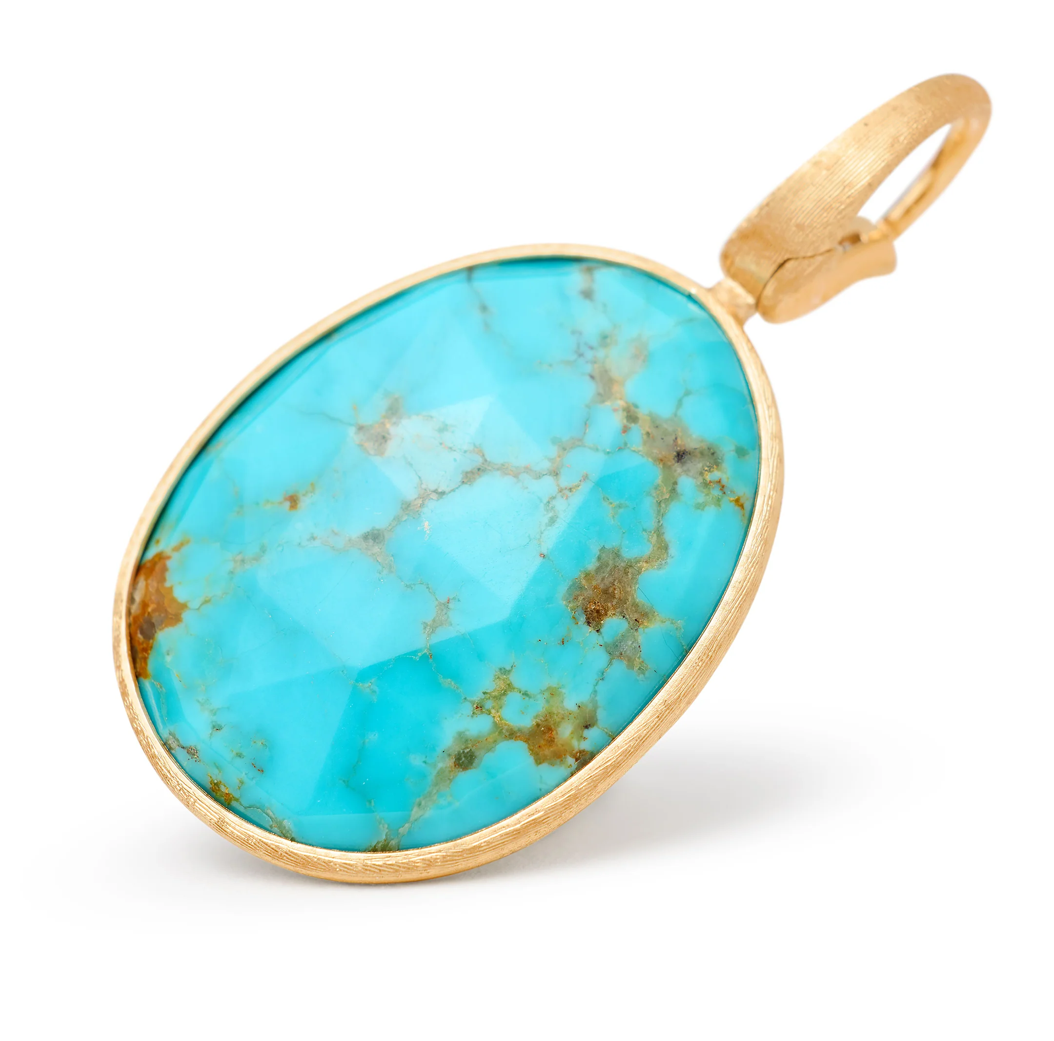 Marco Bicego Lunaria Yellow Gold Turquoise Pendant - Image 2