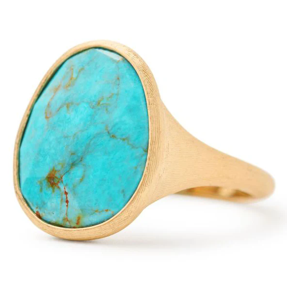 Marco Bicego Lunaria Yellow Gold Turquoise Ring - Image 2