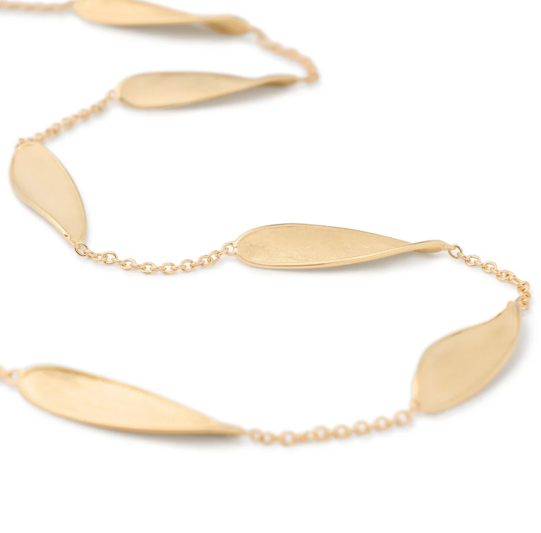 Marco Bicego Lunaria Yellow Gold Twist Station Necklace - Image 2