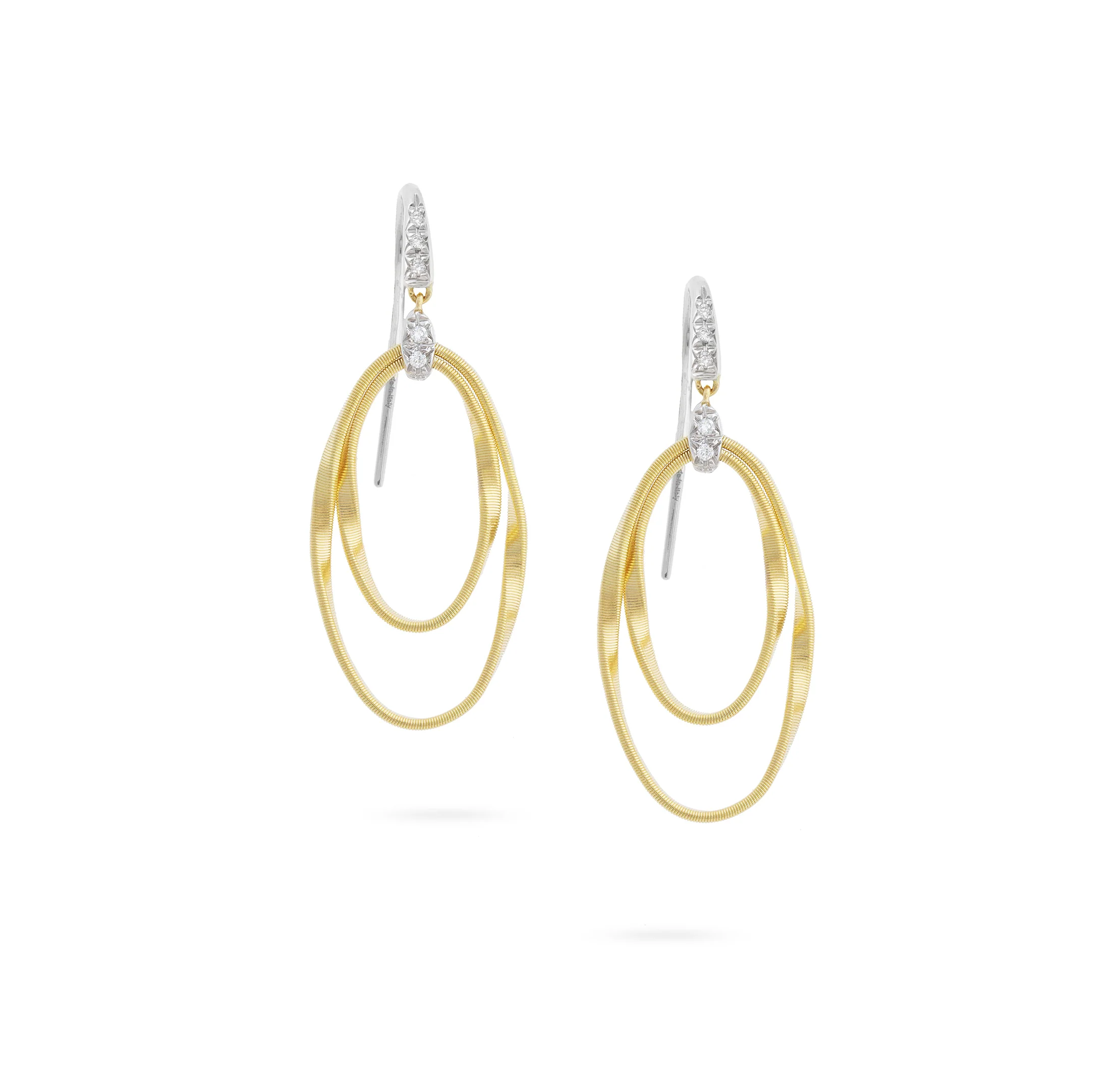 Marco Bicego Marrakech Mixed Metals Twisted Diamond Earrings