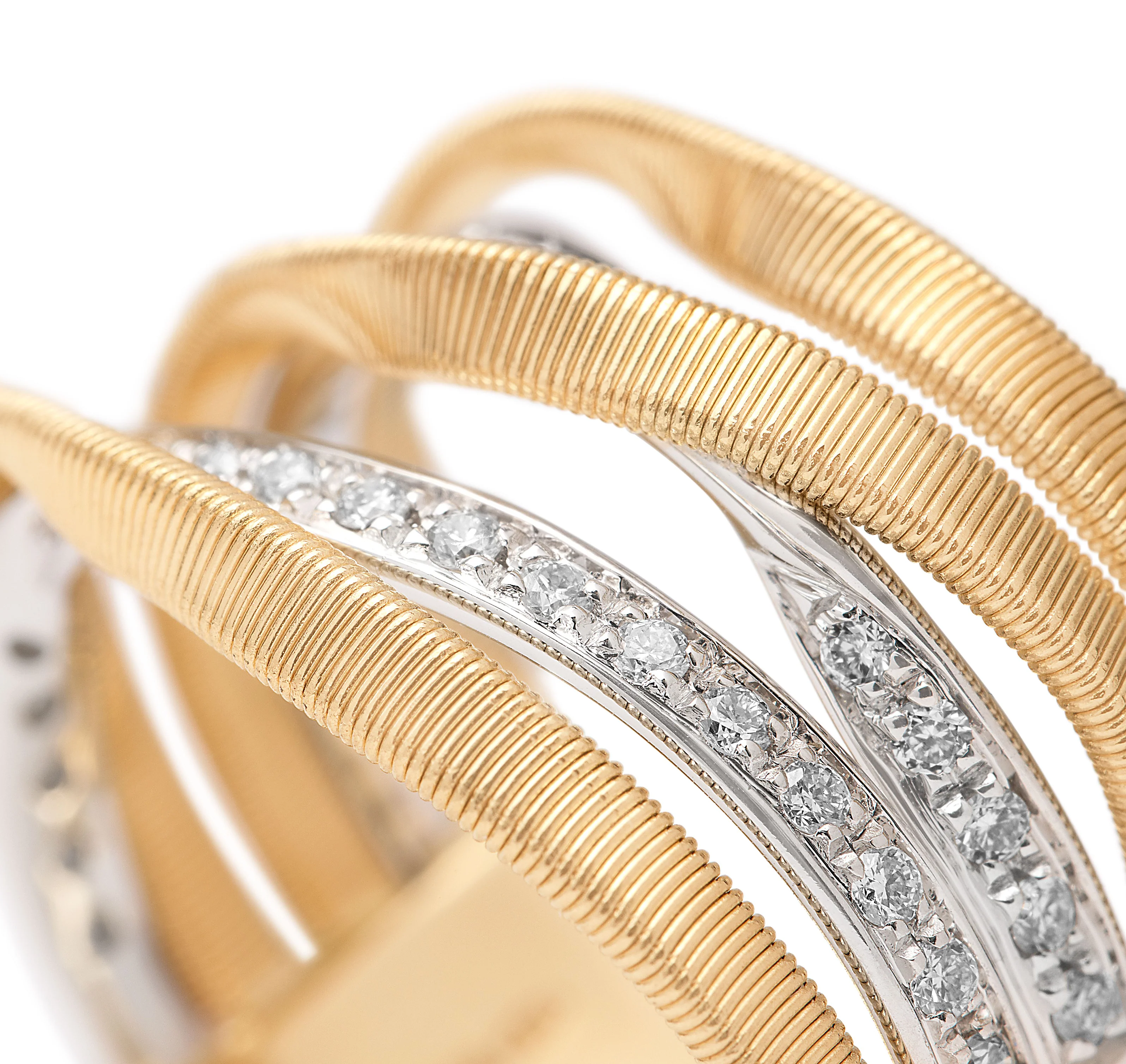 Marco Bicego Marrakech Mixed Metals Twisted Diamond Ring - Image 2