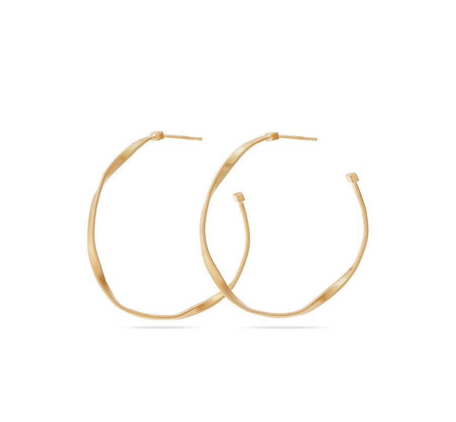 Marco Bicego Marrakech Yellow Gold Twisted Medium Hoop Earrings