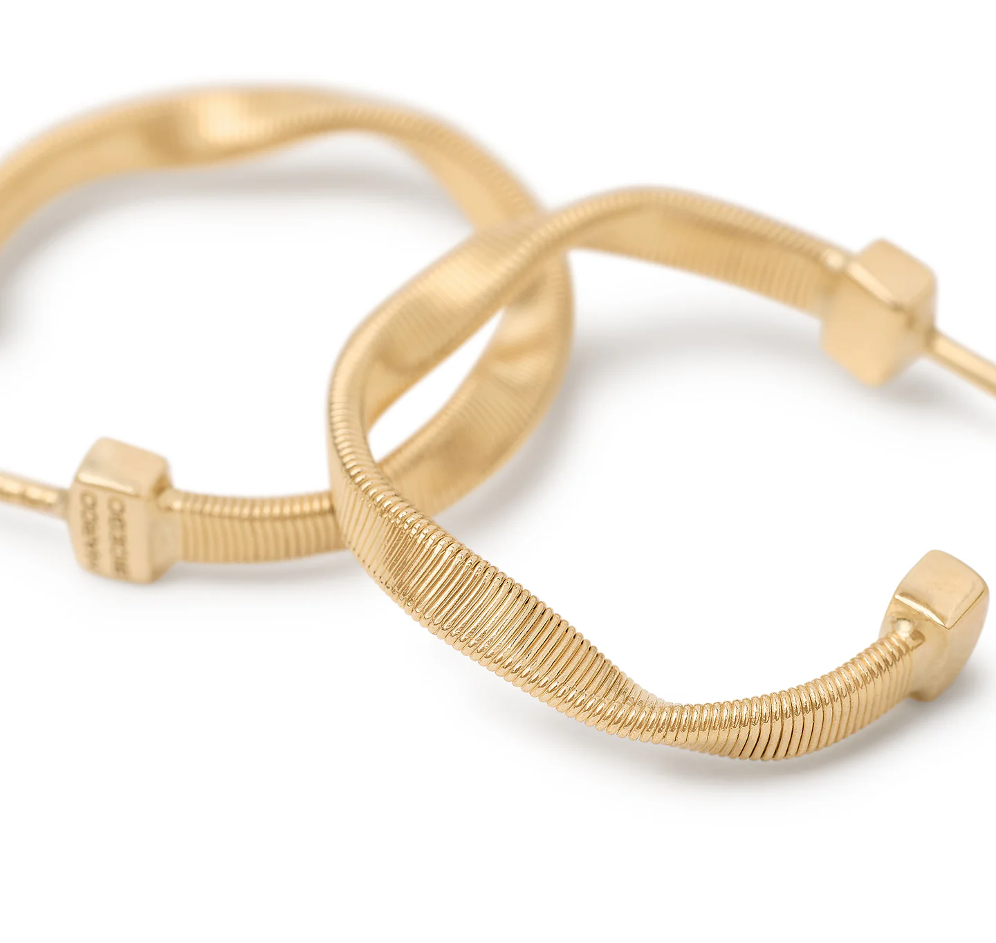 Marco Bicego Marrakech Yellow Gold Twisted Small Hoop Earrings - Image 2