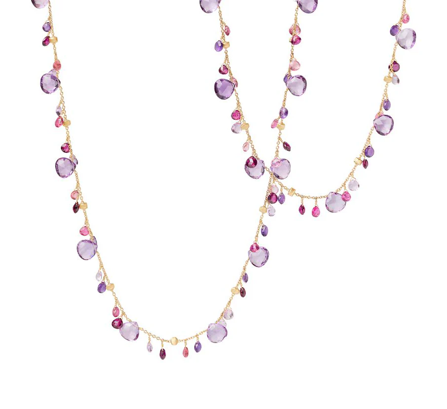 Marco Bicego Paradise Amethyst and Pink Tourmaline Long Necklace