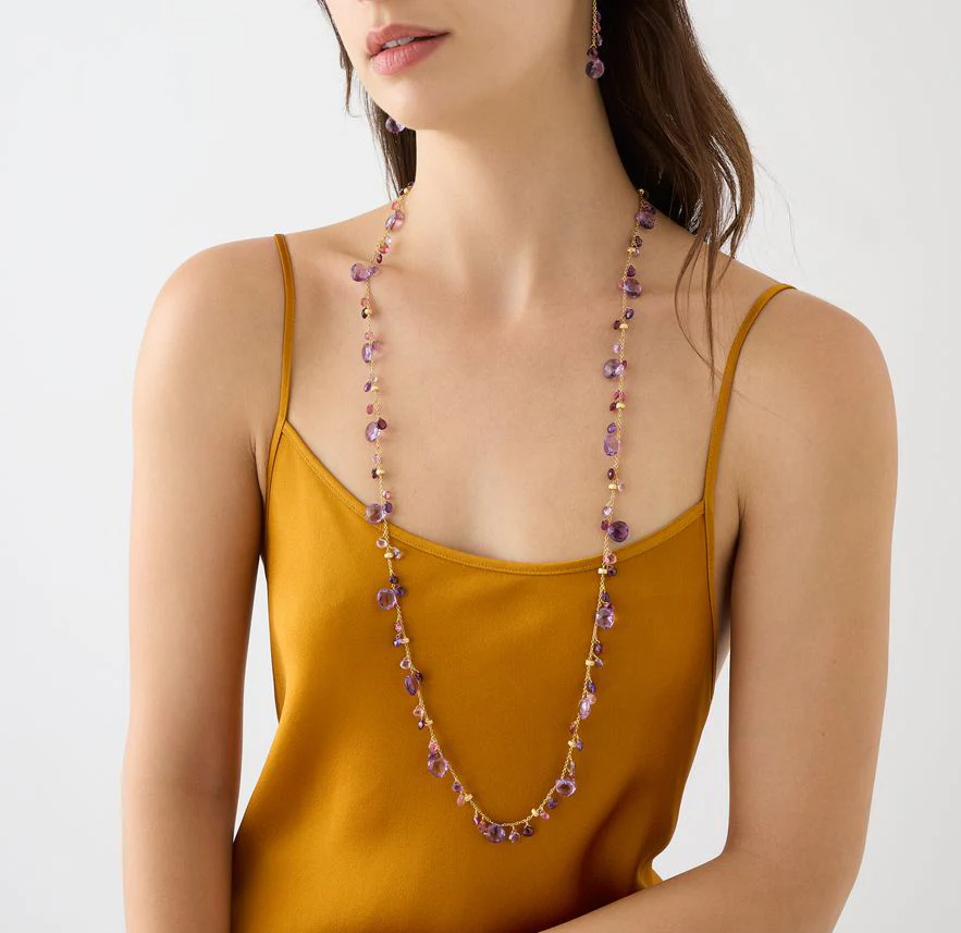 Marco Bicego Paradise Amethyst and Pink Tourmaline Long Necklace - Image 4