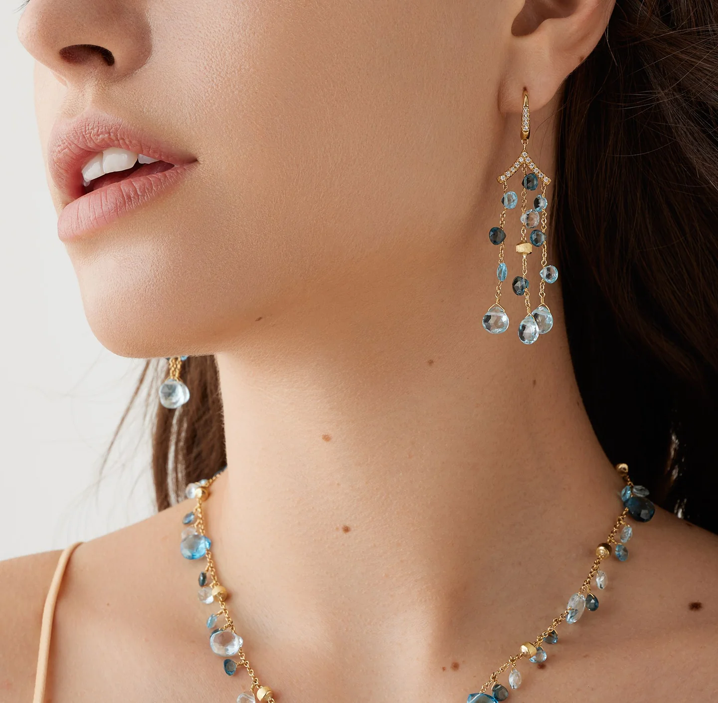 Marco Bicego Paradise Blue Topaz and London Blue Topaz Chandelier Earrings - Image 4