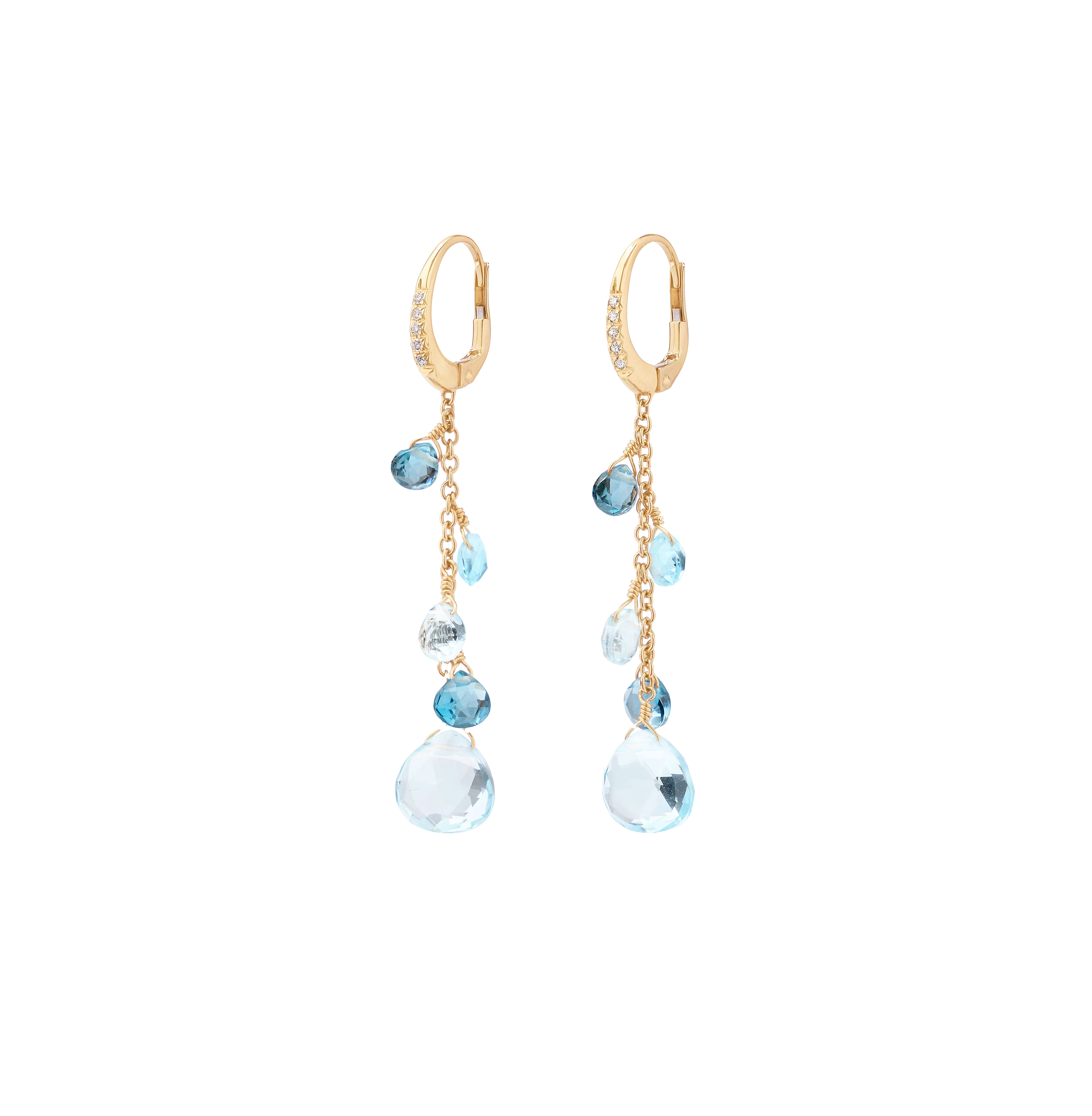 Marco Bicego Paradise Blue Topaz and London Blue Topaz Dangle Earrings