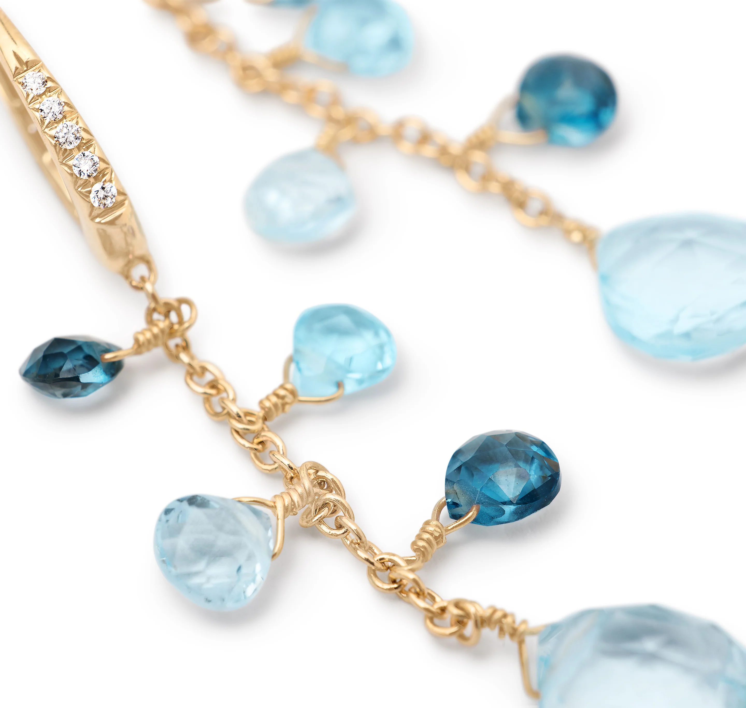 Marco Bicego Paradise Blue Topaz and London Blue Topaz Dangle Earrings - Image 2