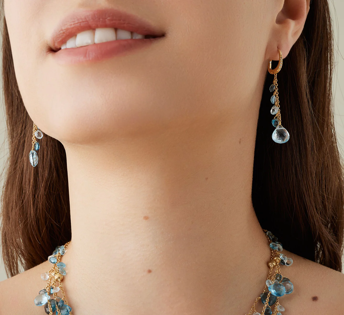 Marco Bicego Paradise Blue Topaz and London Blue Topaz Dangle Earrings - Image 3