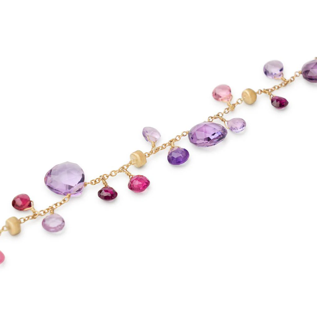 Marco Bicego Paradise Single Strand Amethyst and Pink Tourmaline Bracelet - Image 2