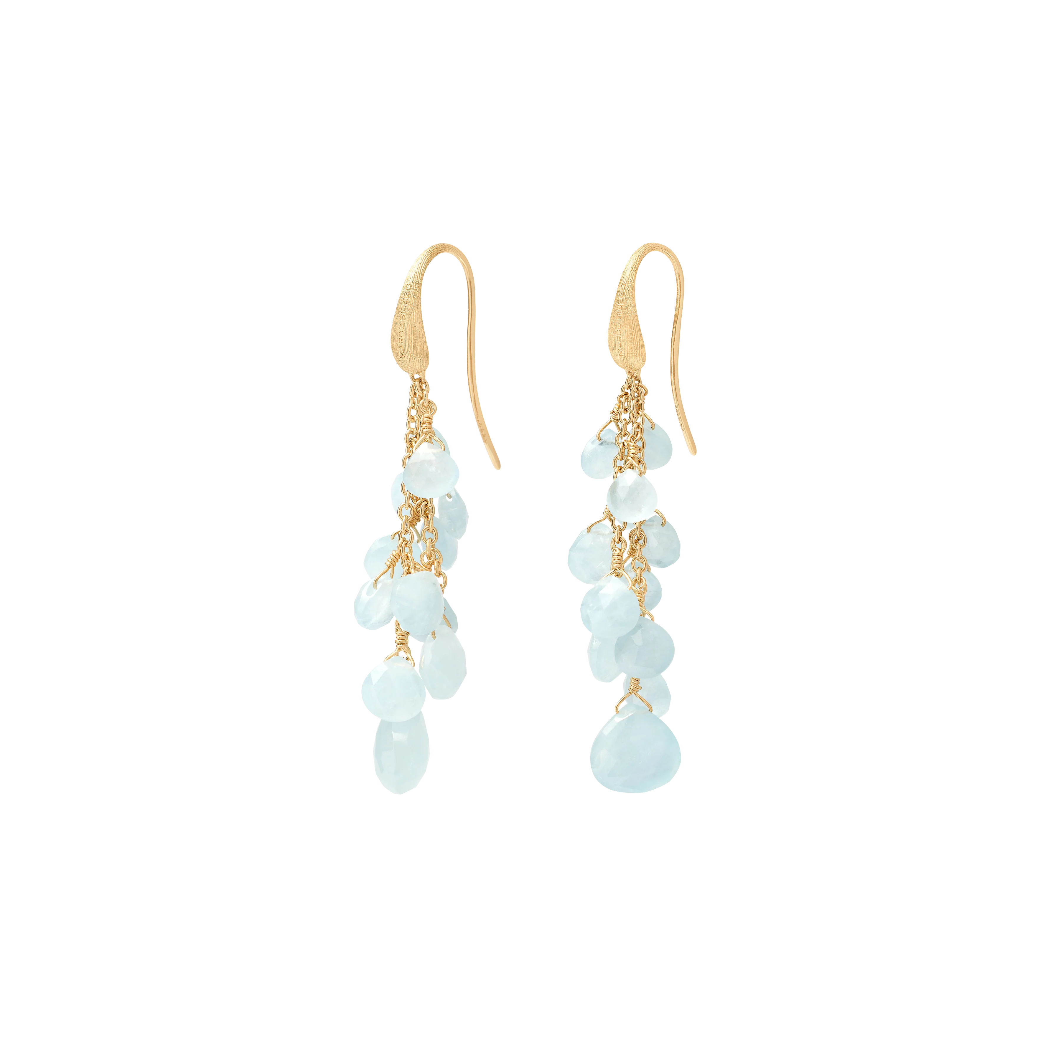 Marco Bicego Paradise Yellow Gold Aquamarine Dangle Earrings