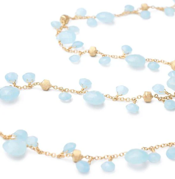 Marco Bicego Paradise Yellow Gold Aquamarine Necklace - Image 2