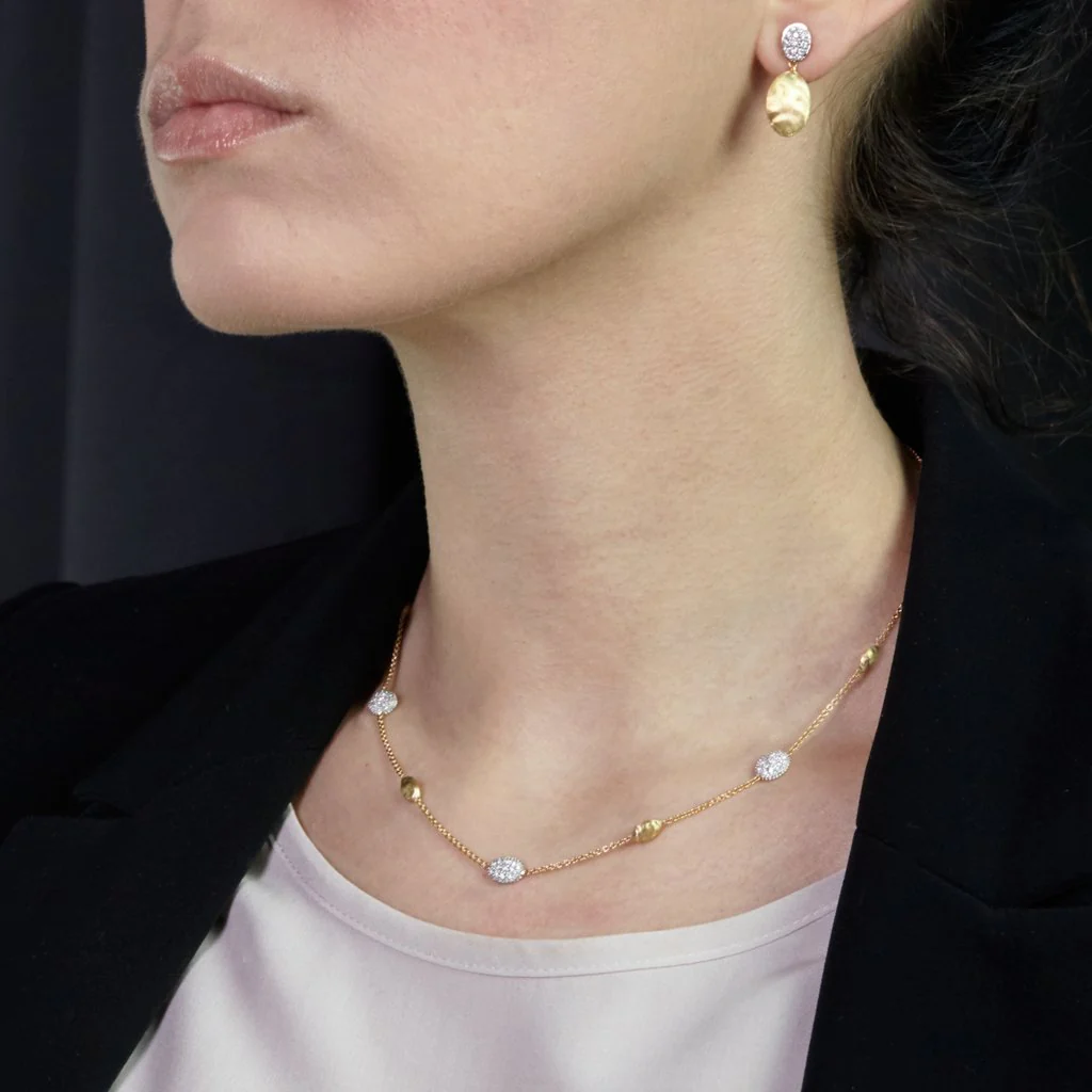 Marco Bicego Siviglia 18K Yellow Gold Diamond Station Necklace - Image 2