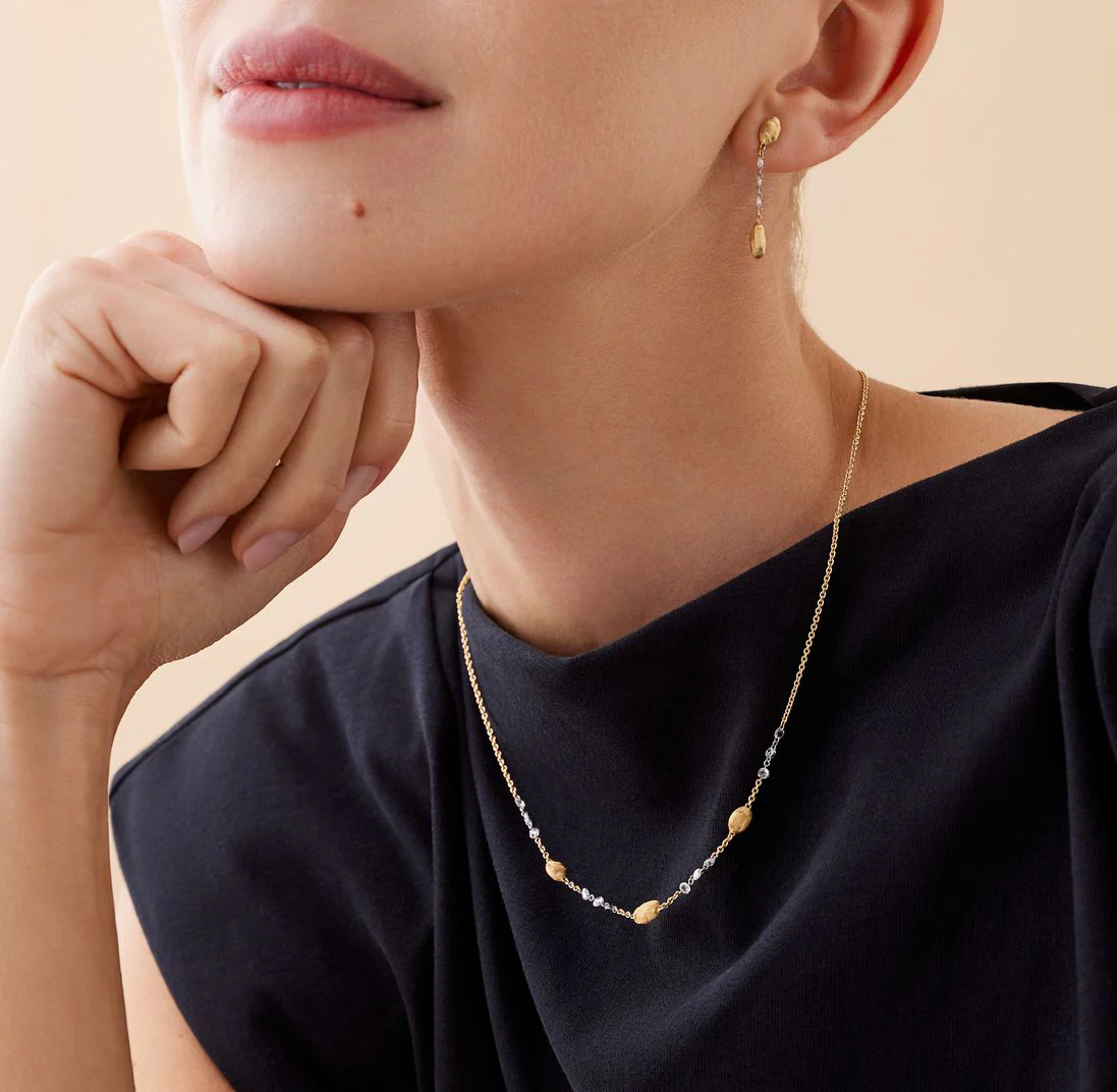 Marco Bicego Siviglia Lightweight Beaded Necklace with Diamonds - Image 3