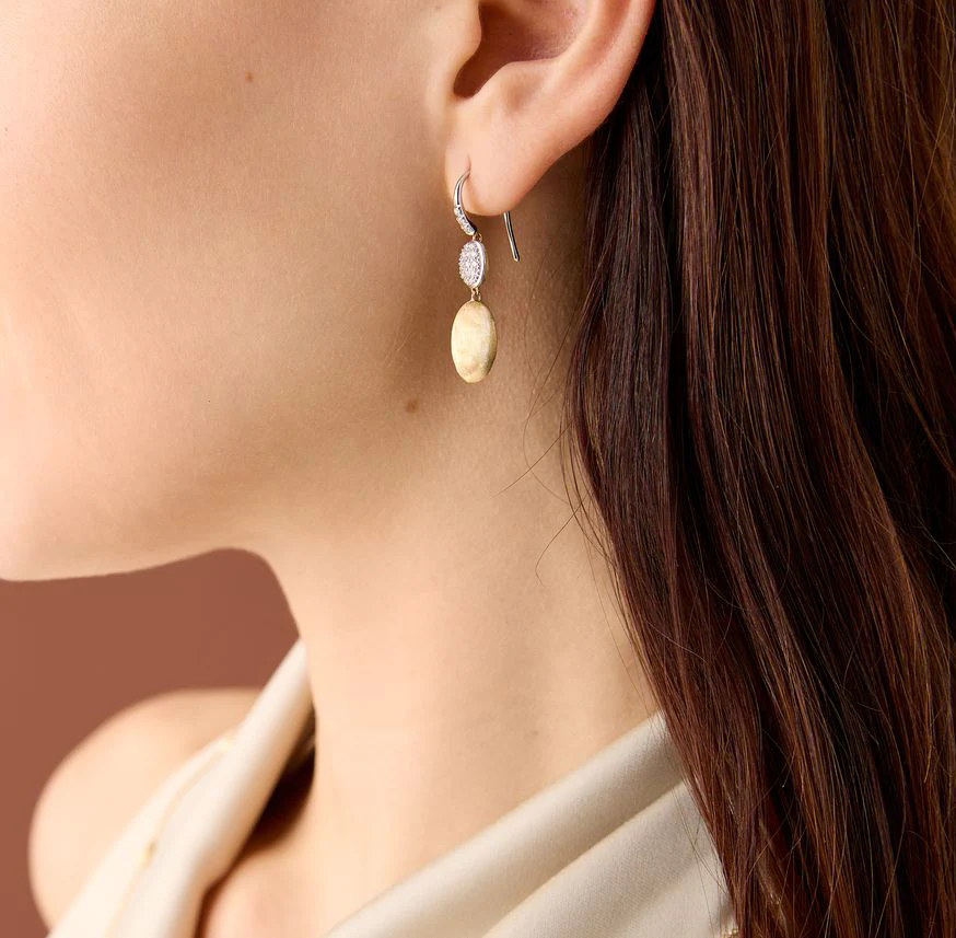 Marco Bicego Siviglia Mixed Metals Hook Earrings with Diamond Accent - Image 3