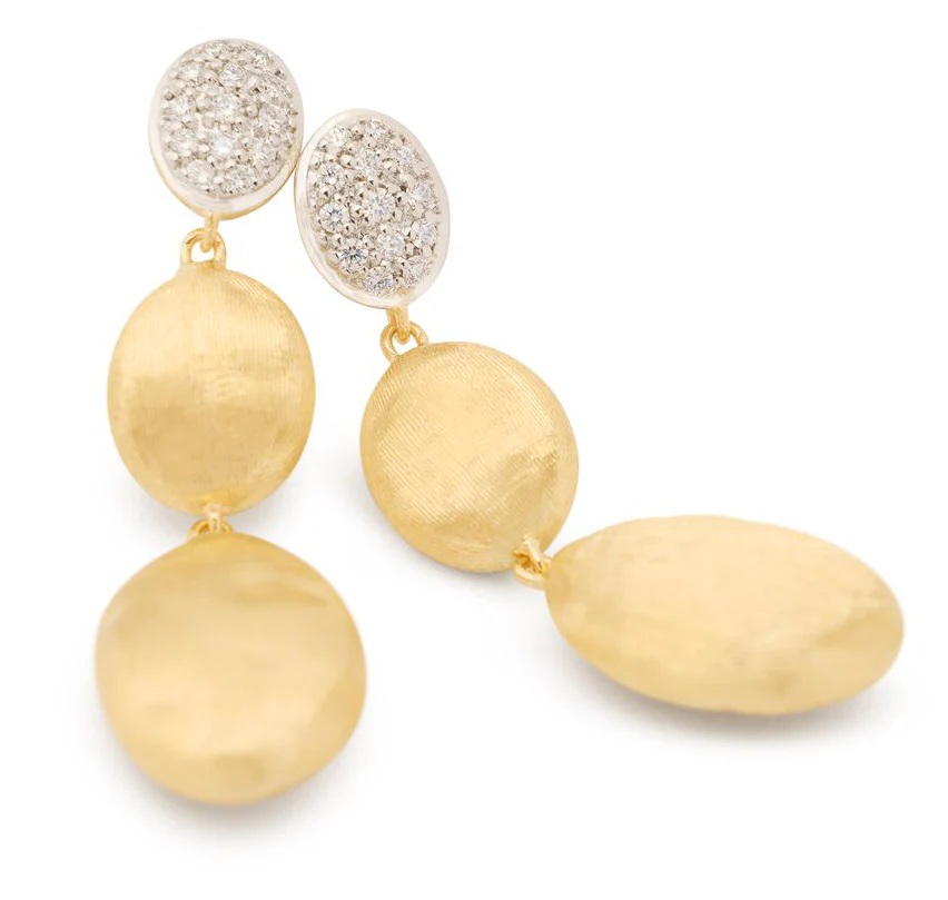 Marco Bicego Siviglia Mixed Metals Triple Drop Earrings with Diamond Accent - Image 2