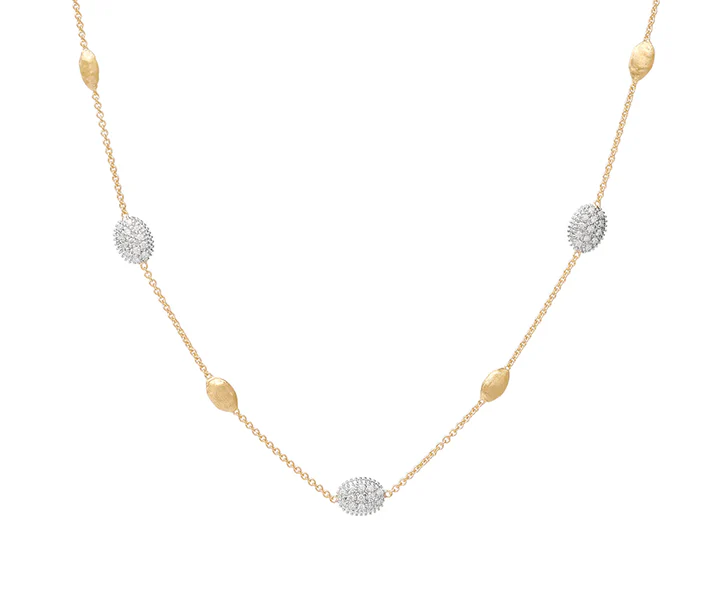 Marco Bicego Siviglia Yellow Gold and Diamond Small Bead Necklace - Image 2