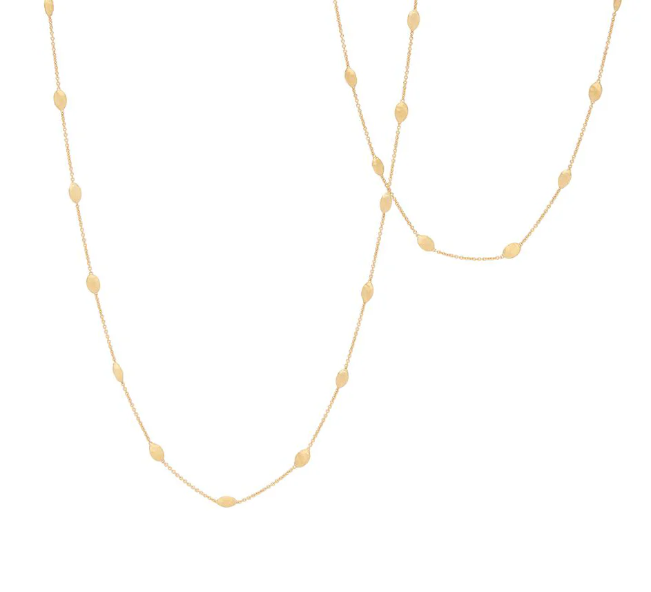 Marco Bicego Siviglia Yellow Gold Long Necklace with Small Bean