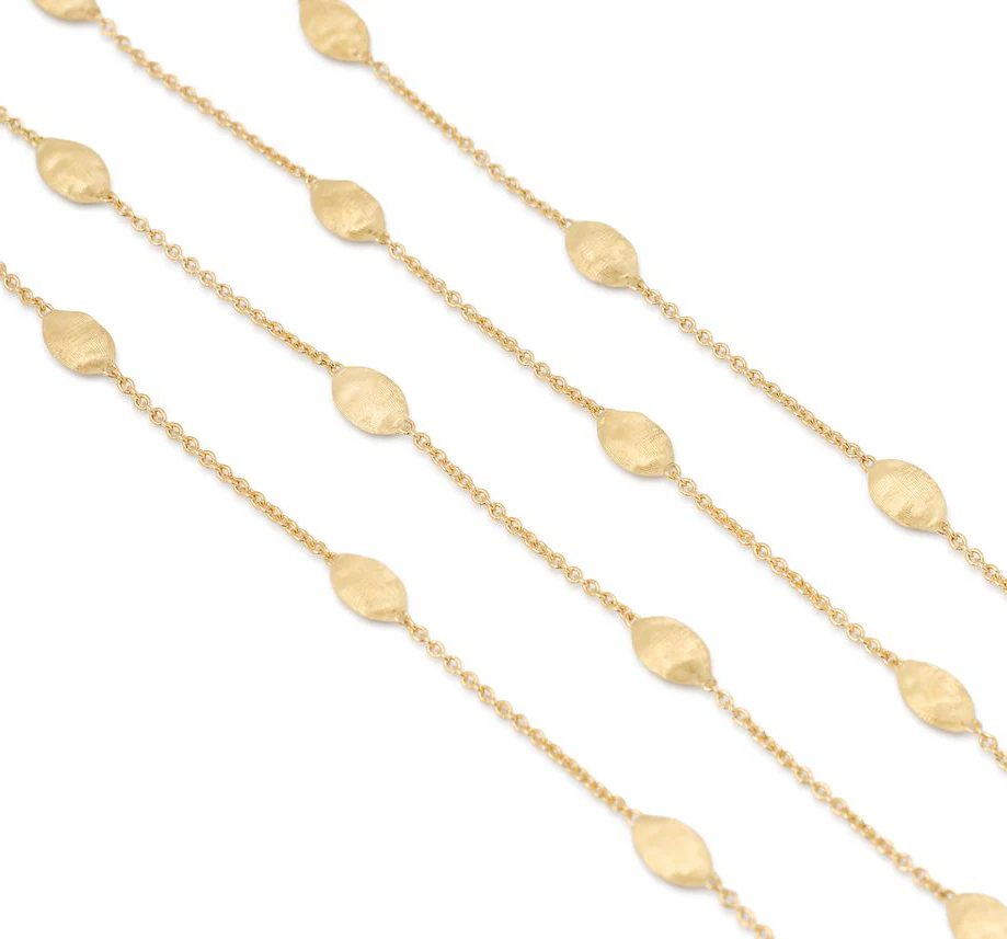 Marco Bicego Siviglia Yellow Gold Long Necklace with Small Bean - Image 3