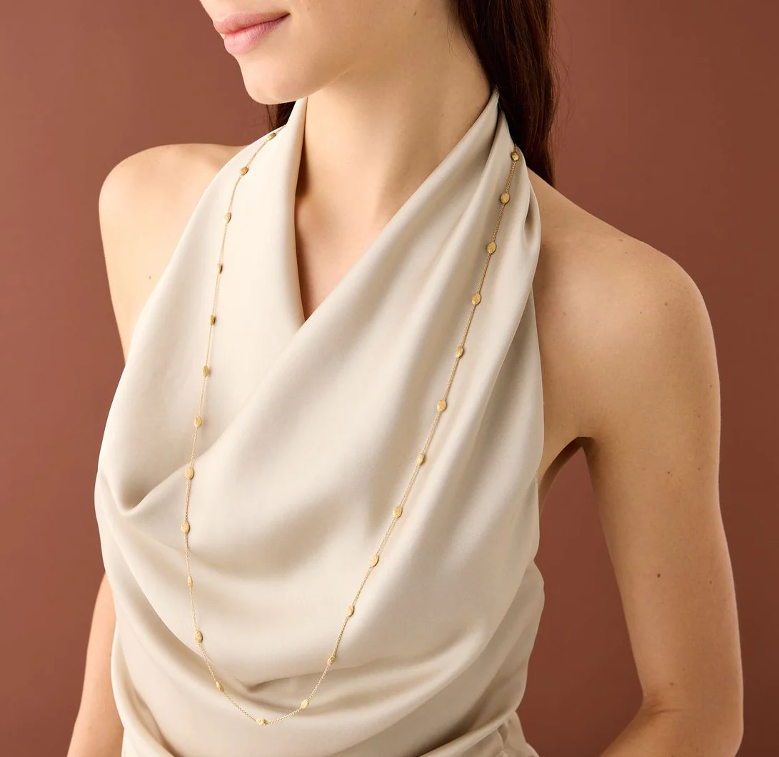 Marco Bicego Siviglia Yellow Gold Long Necklace with Small Bean - Image 4