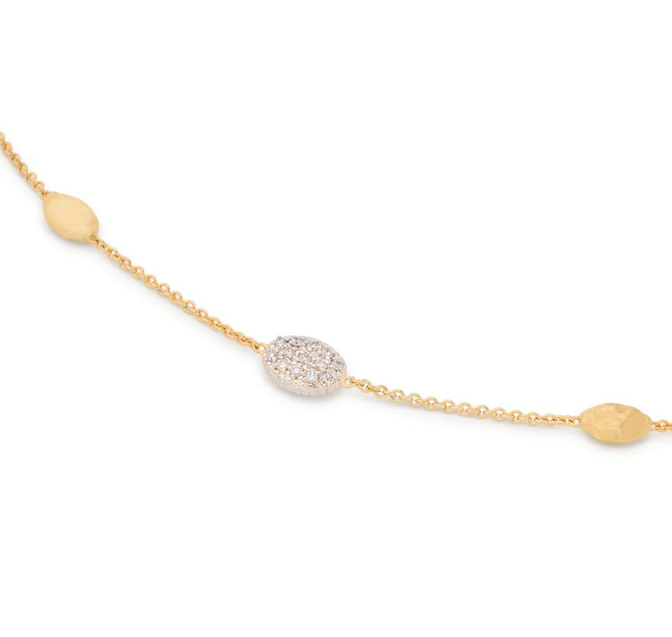 Marco Bicego Siviglia Yellow Gold Small Bean Bracelet with Diamond Accent - Image 2