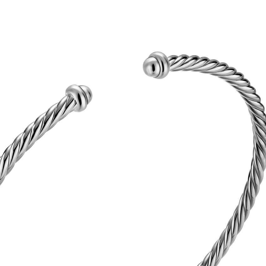 Micro Cable Flex Cuff in Sterling Silver, 2.6mm, Size Small - Image 2