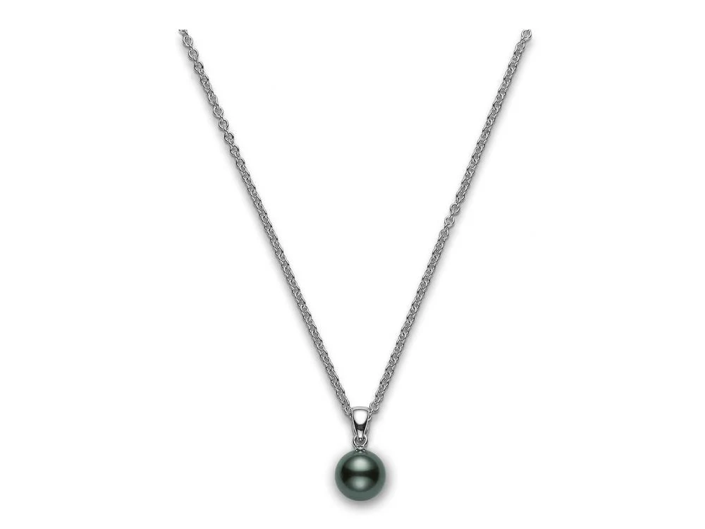 Mikimoto 18K White Gold Black South Sea Pendant Necklace