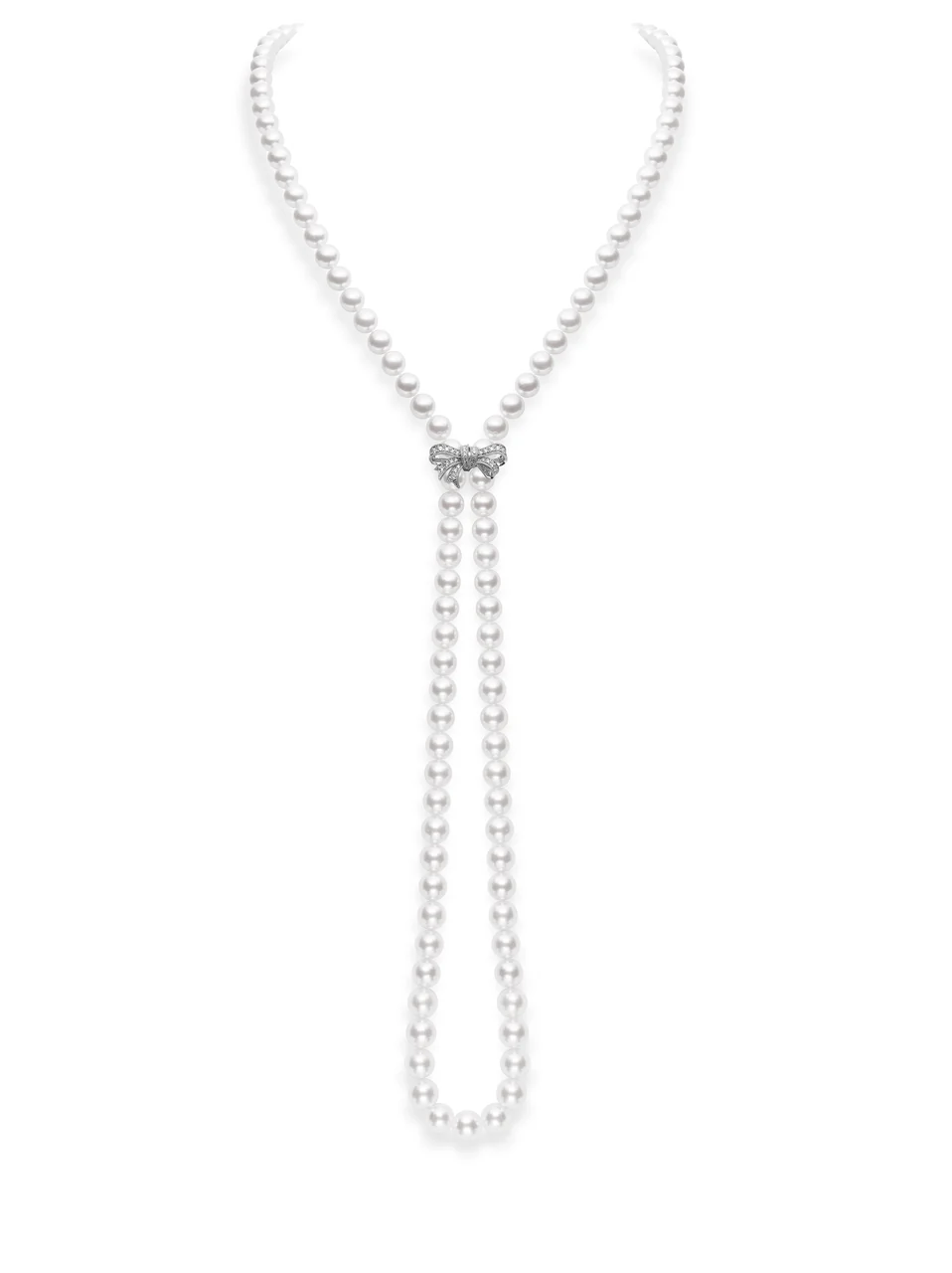 Mikimoto 18K White Gold Bow Strand Shortener - Image 2