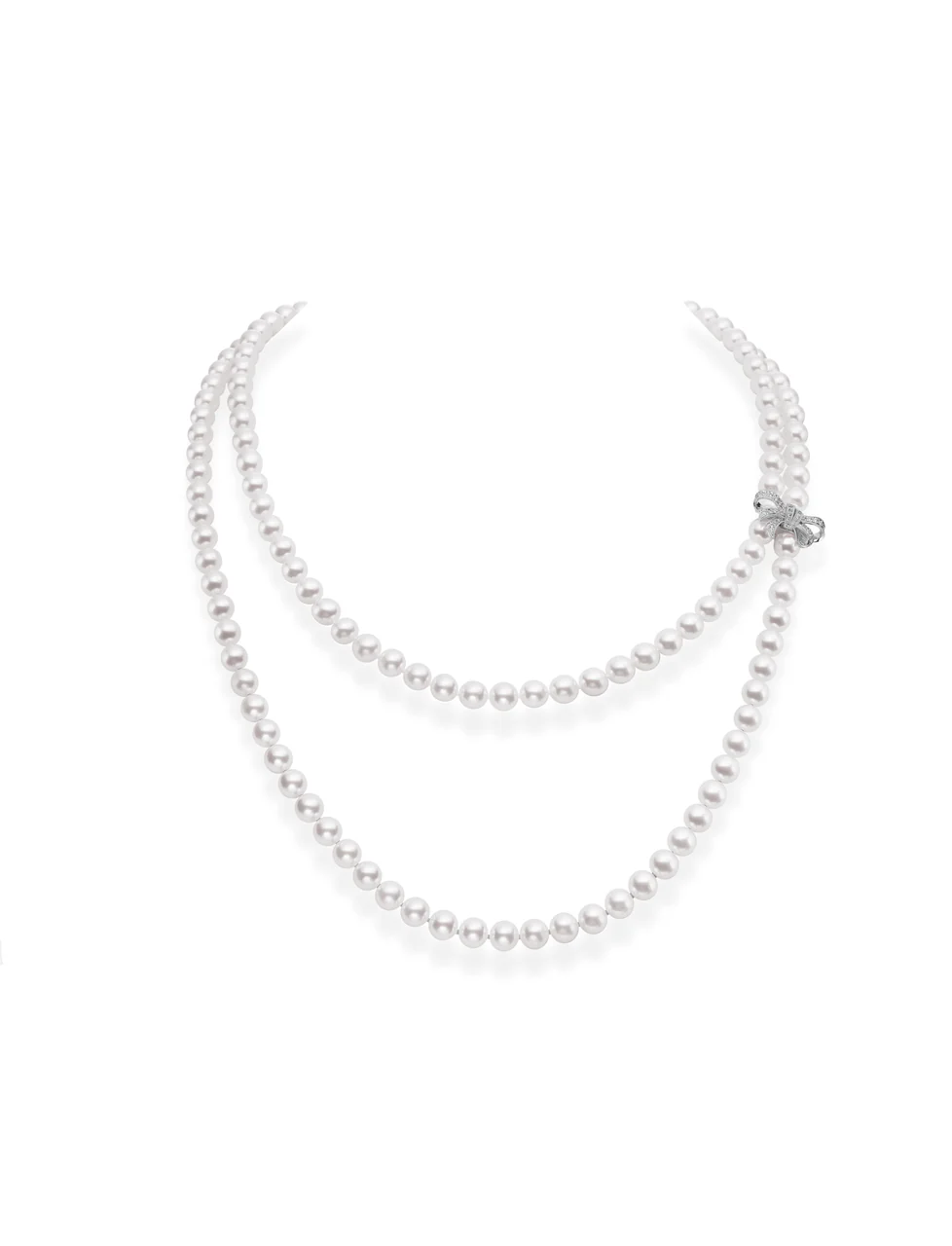 Mikimoto 18K White Gold Bow Strand Shortener - Image 3