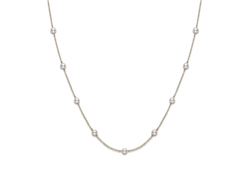 Mikimoto 18K Yellow Gold Chain Akoya A+ Pearl Necklace