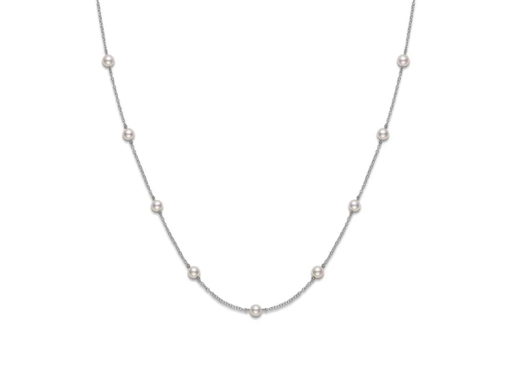 Mikimoto Akoya A+ 6.5mm Pearl Station Chain Necklace
