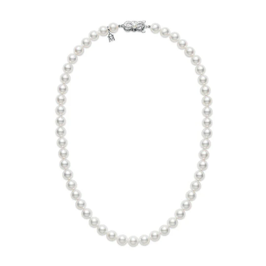 Mikimoto Akoya White Gold Pearl Strand Necklace, 18"