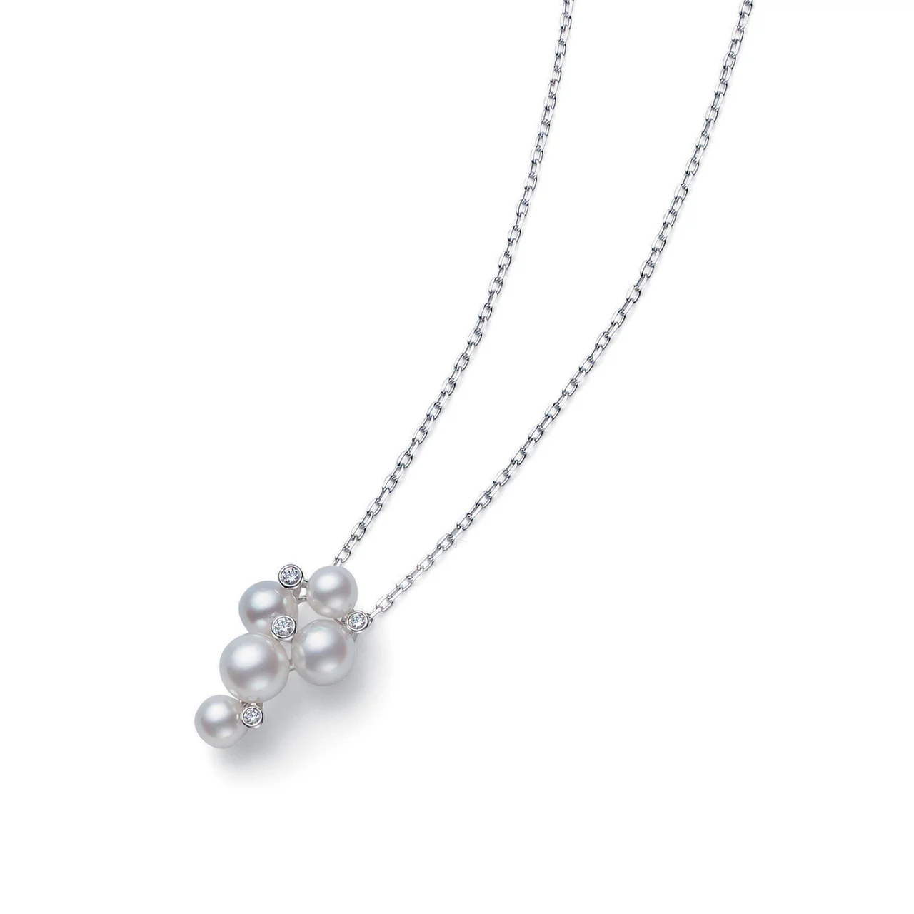Mikimoto Japan Akoya Pearl and Diamond Cluster Pendant - Image 2
