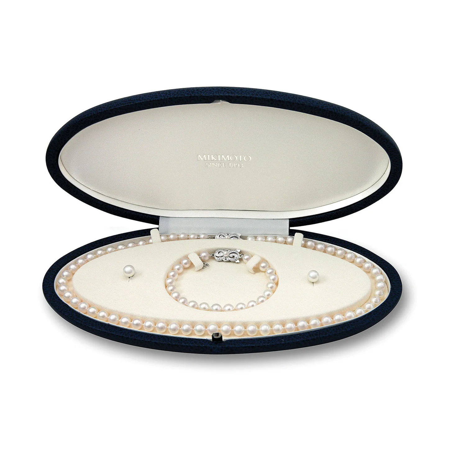 Mikimoto Necklace, Bracelet, and Earring Set