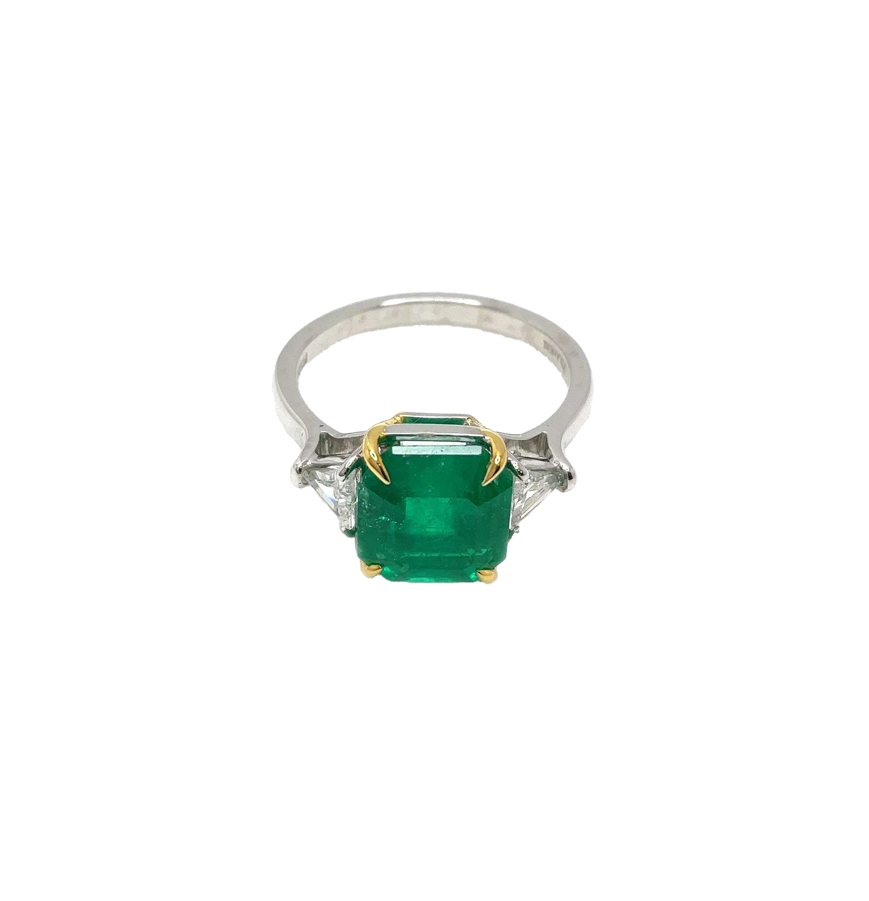 Sabel Collection Mixed Metals Emerald and Diamond Ring