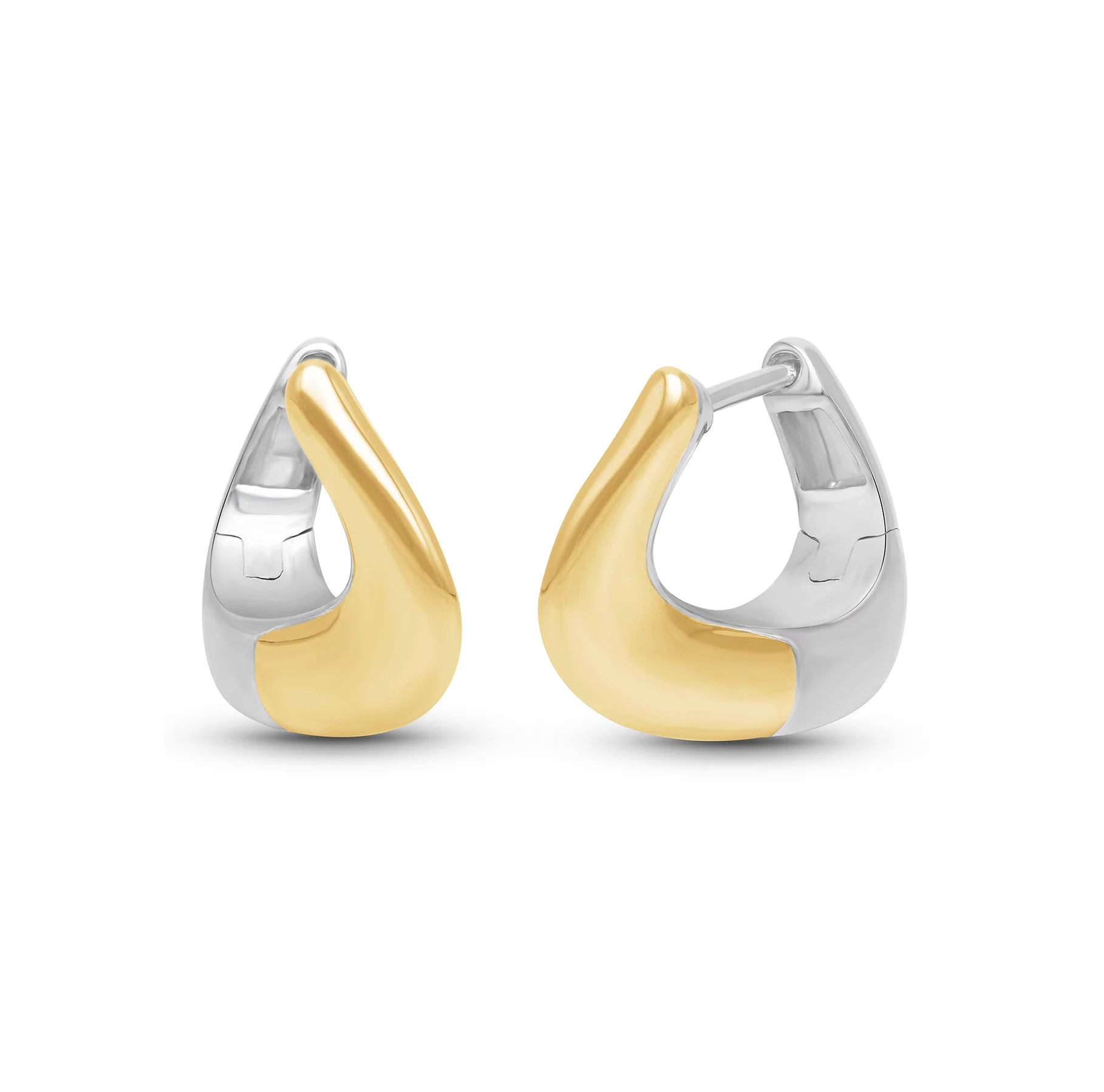 Sabel Collection Mixed Metals Puff Hoop Earrings