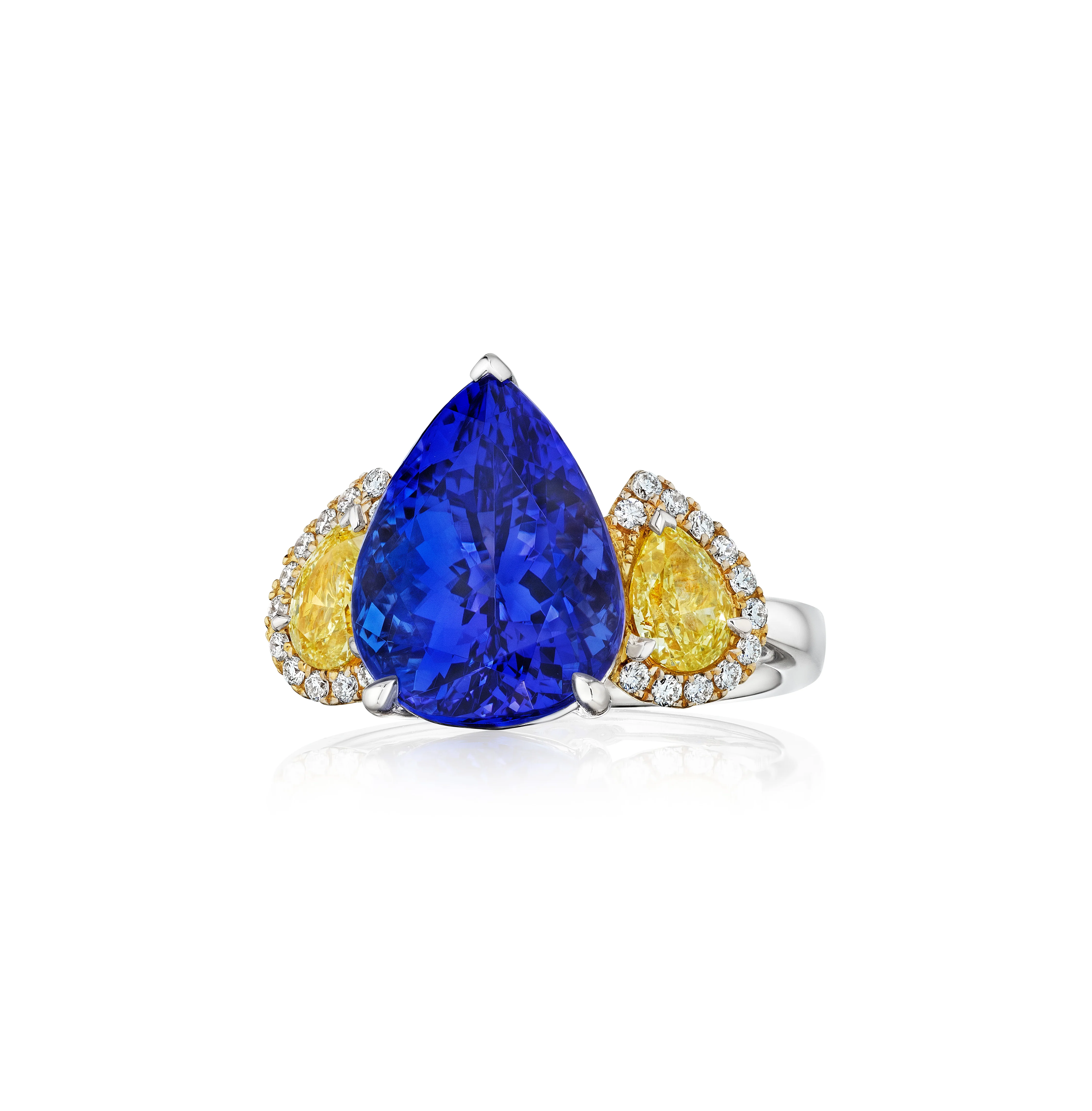 Sabel Collection Mixed Metals Tanzanite and Yellow Diamond Ring