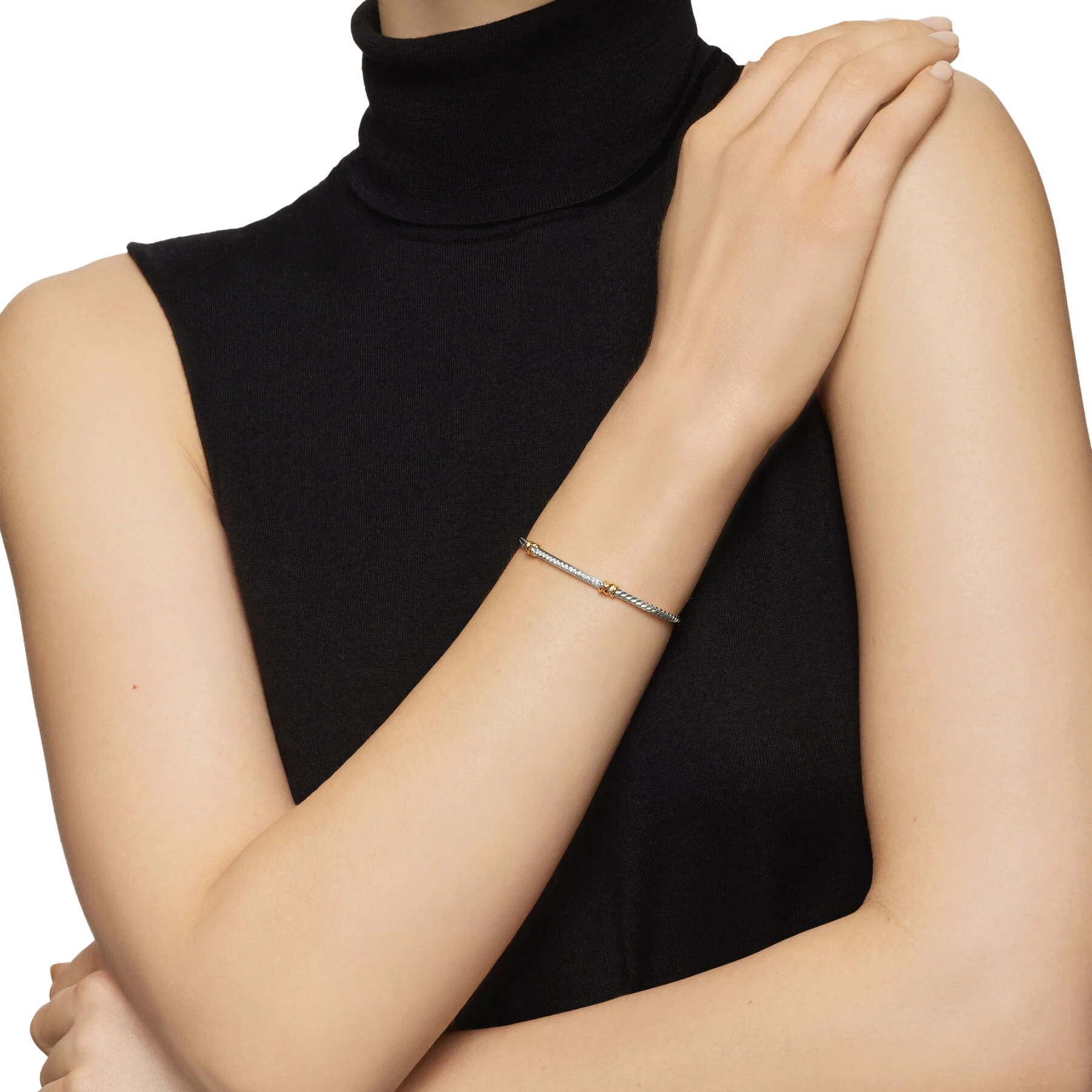 David Yurman The DY Helena Collection Bracelet in Silver and 18-Karat Yellow Gold - Image 5