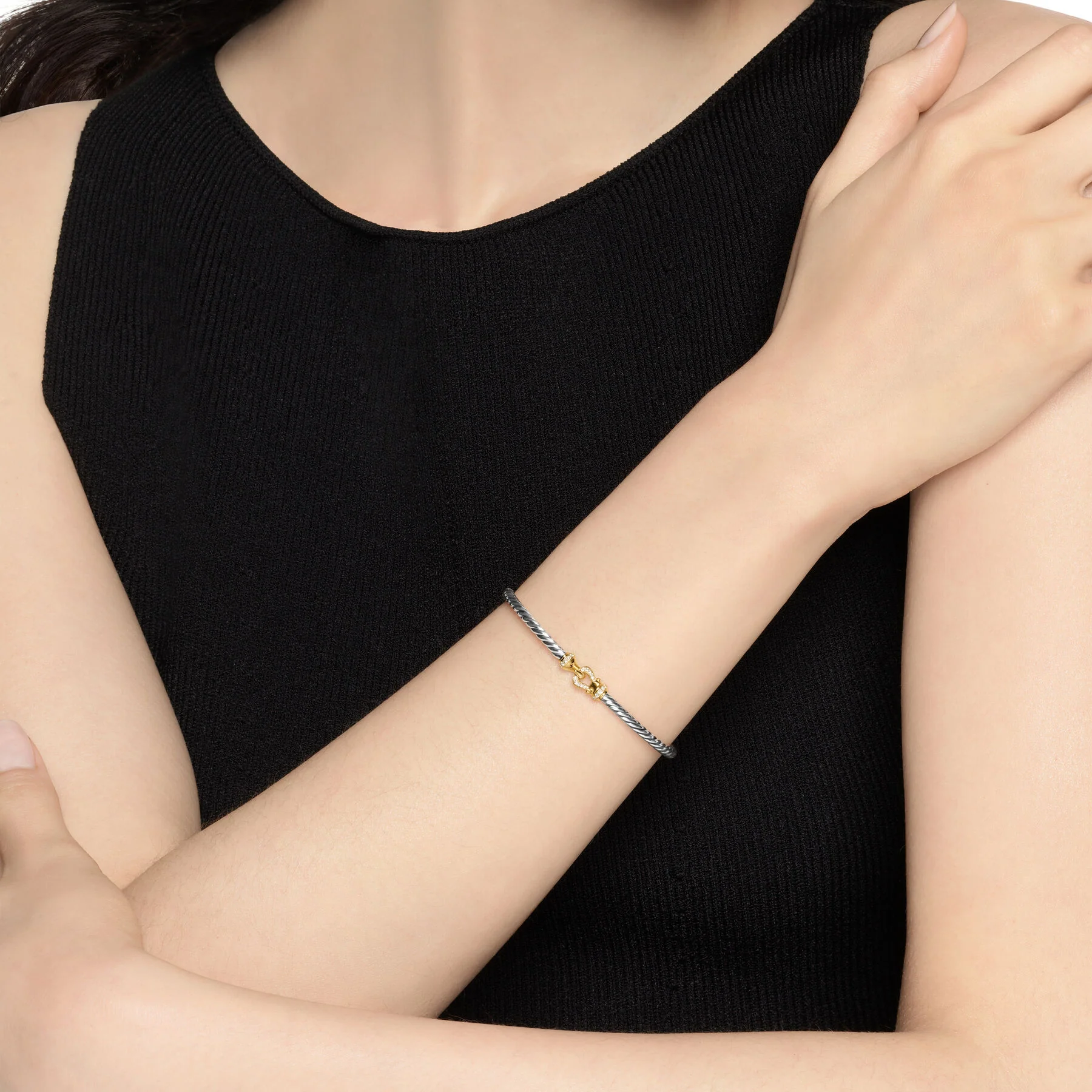 David Yurman The Cable Collection® Bracelet in Silver and 18-Karat Yellow Gold - Image 5